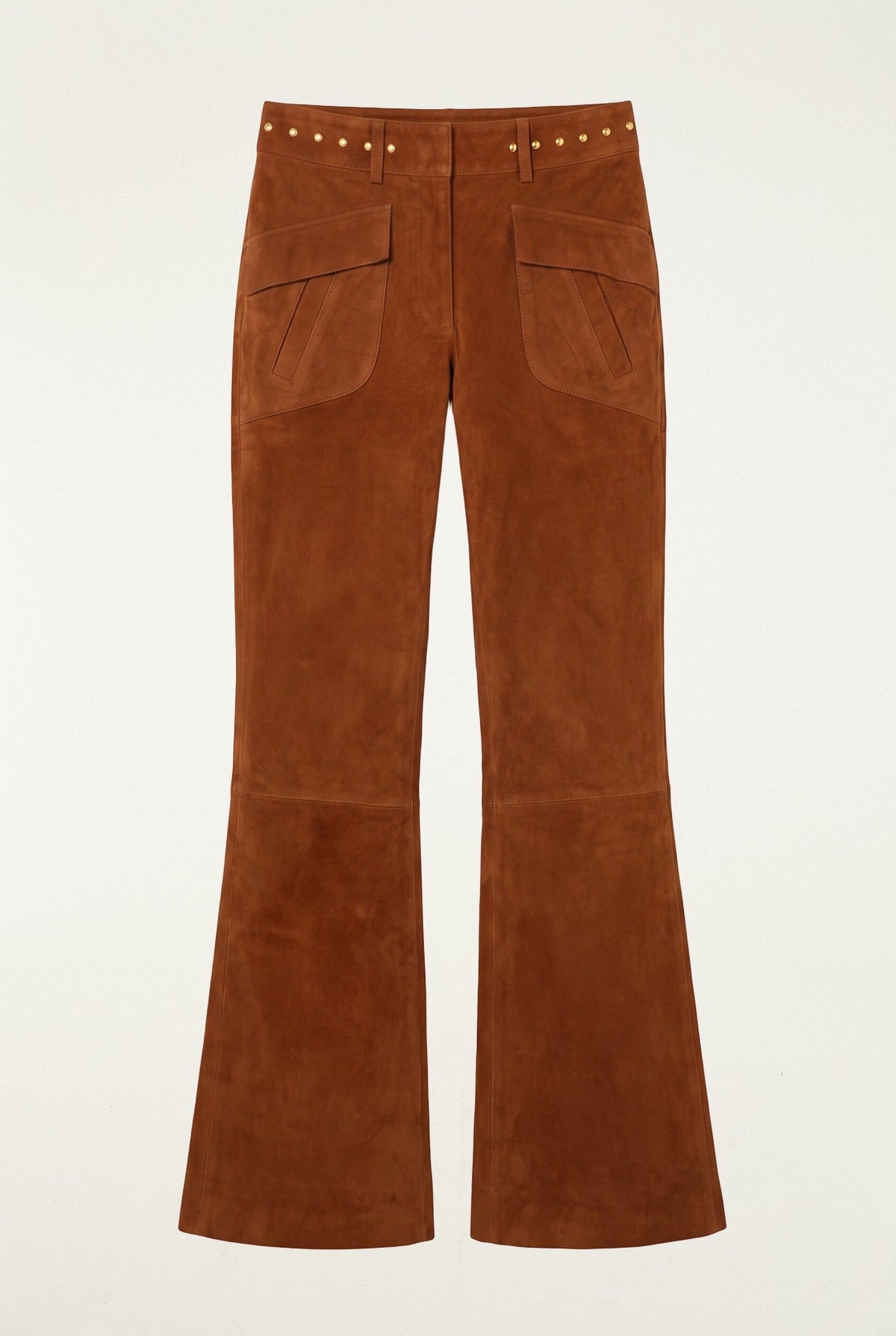 Riveted Flare Leather Trousers