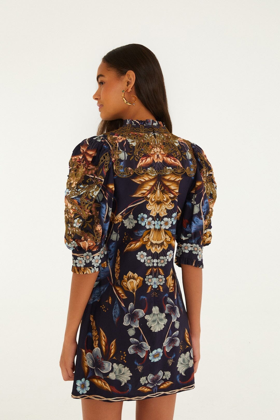 Golden Nature Short Sleeve Mini Dress