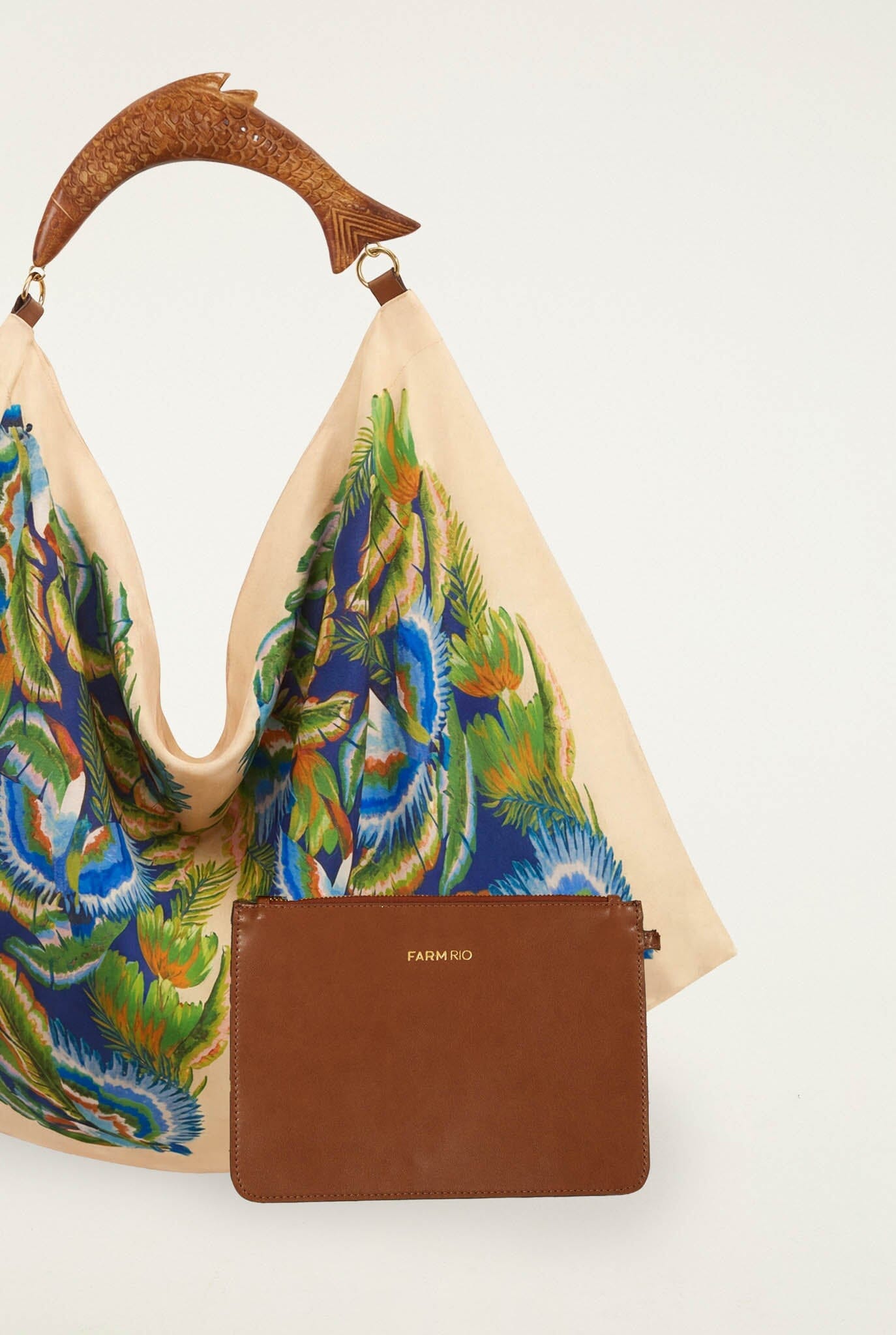 Sand Birds Satin Mini Scarf Bag