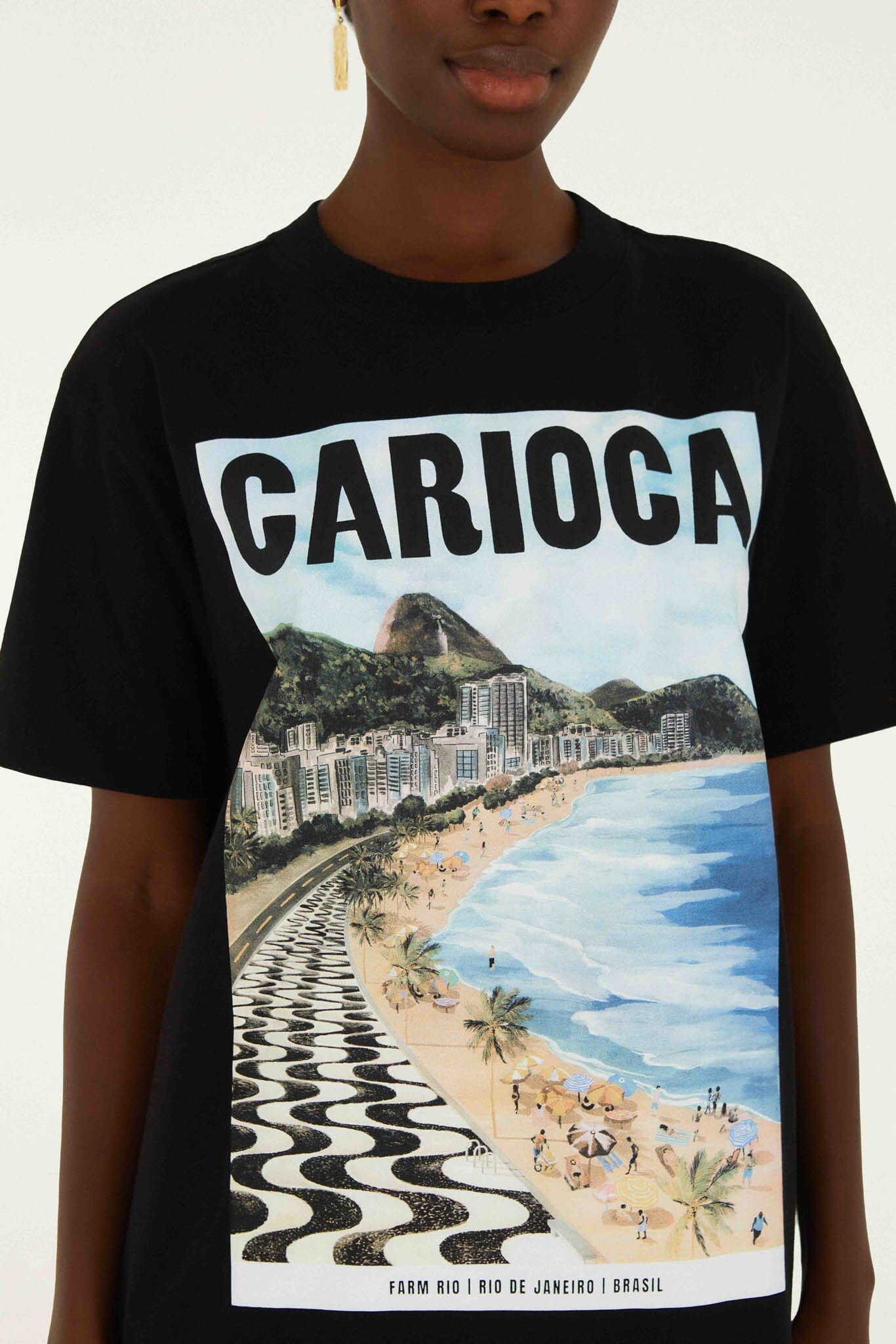 Black Landscape Carioca Relaxed T-Shirt