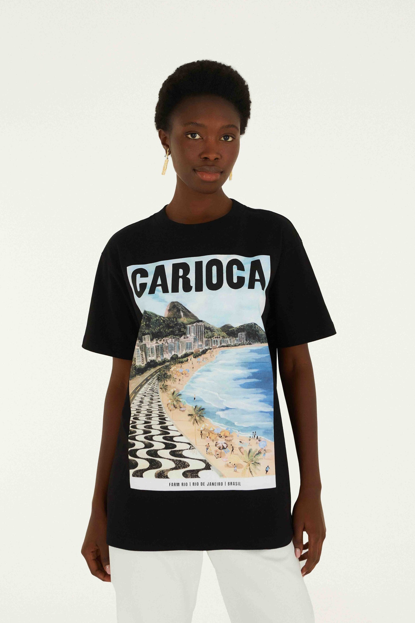 Black Landscape Carioca Relaxed T-Shirt