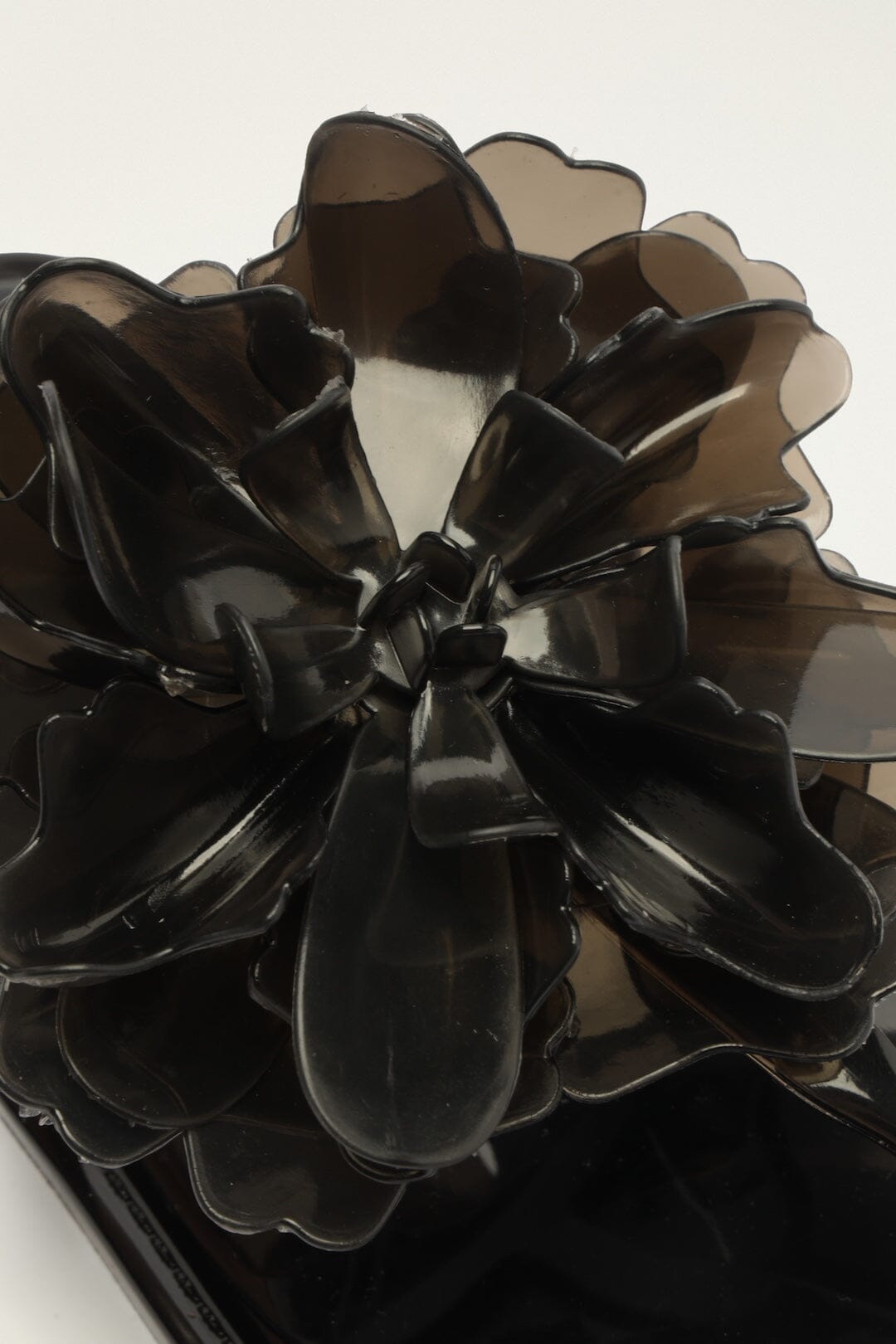 Black Jelly Flower Flat Sandal