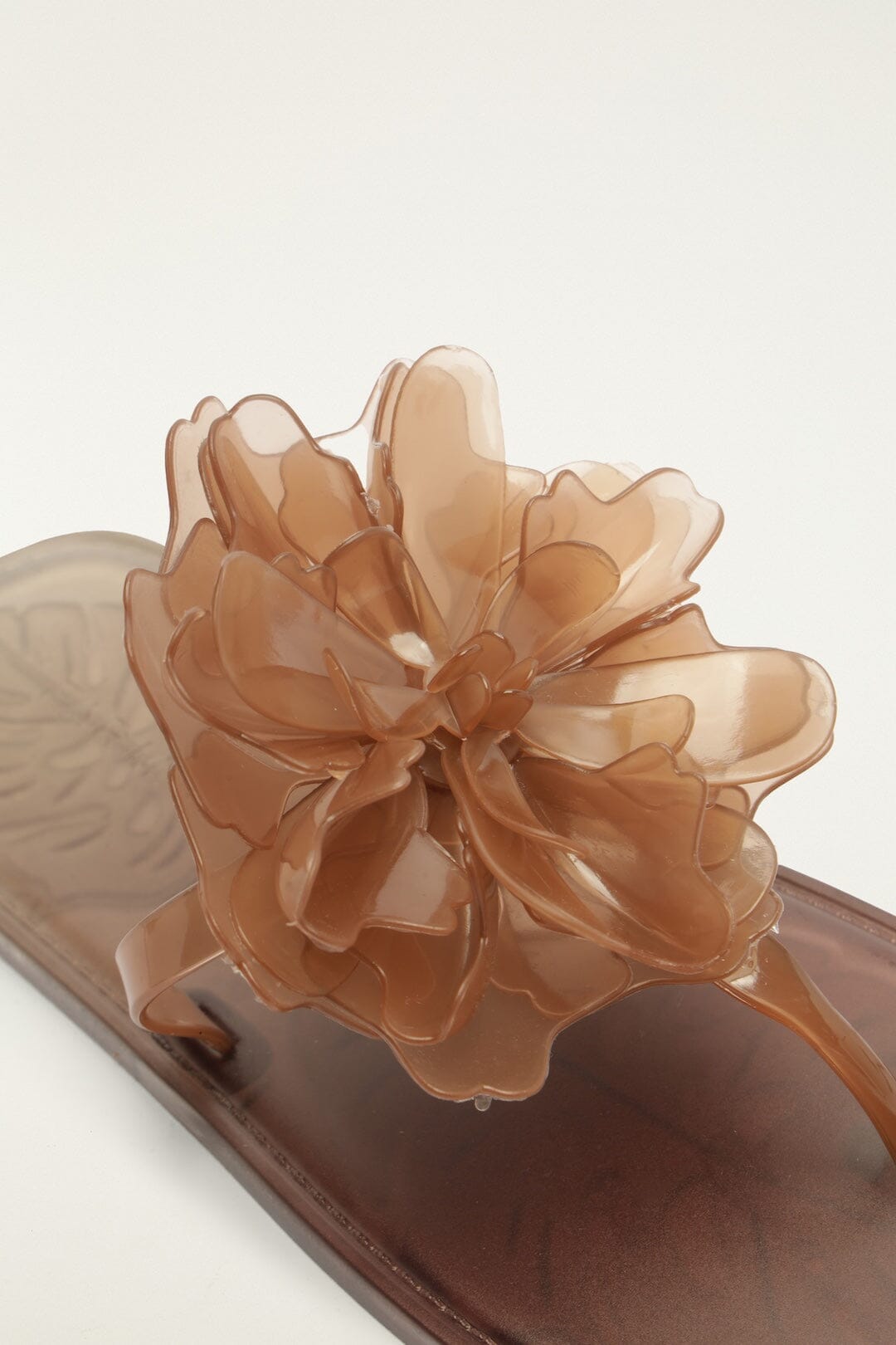 Caramel Jelly Flower Flat Sandal