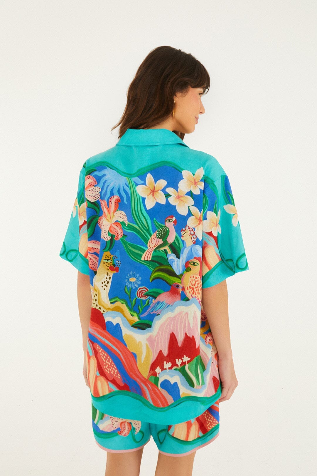 Multicolor Garden Of Life Scarf Lenzing Ecovero Euroflax Shirt