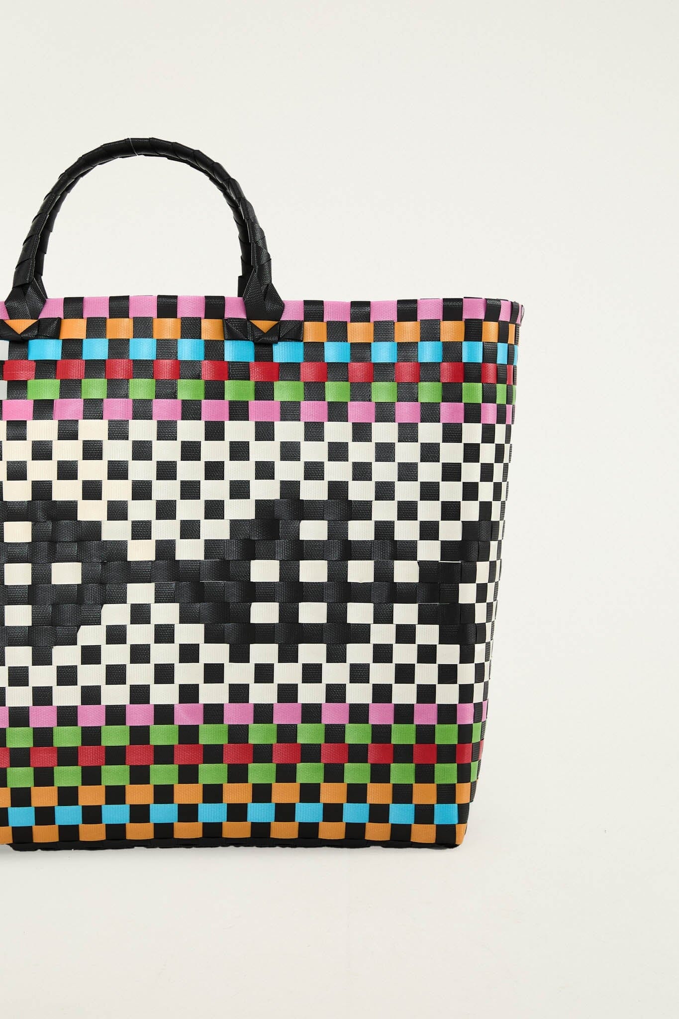 Black And White Fish Woven Bag