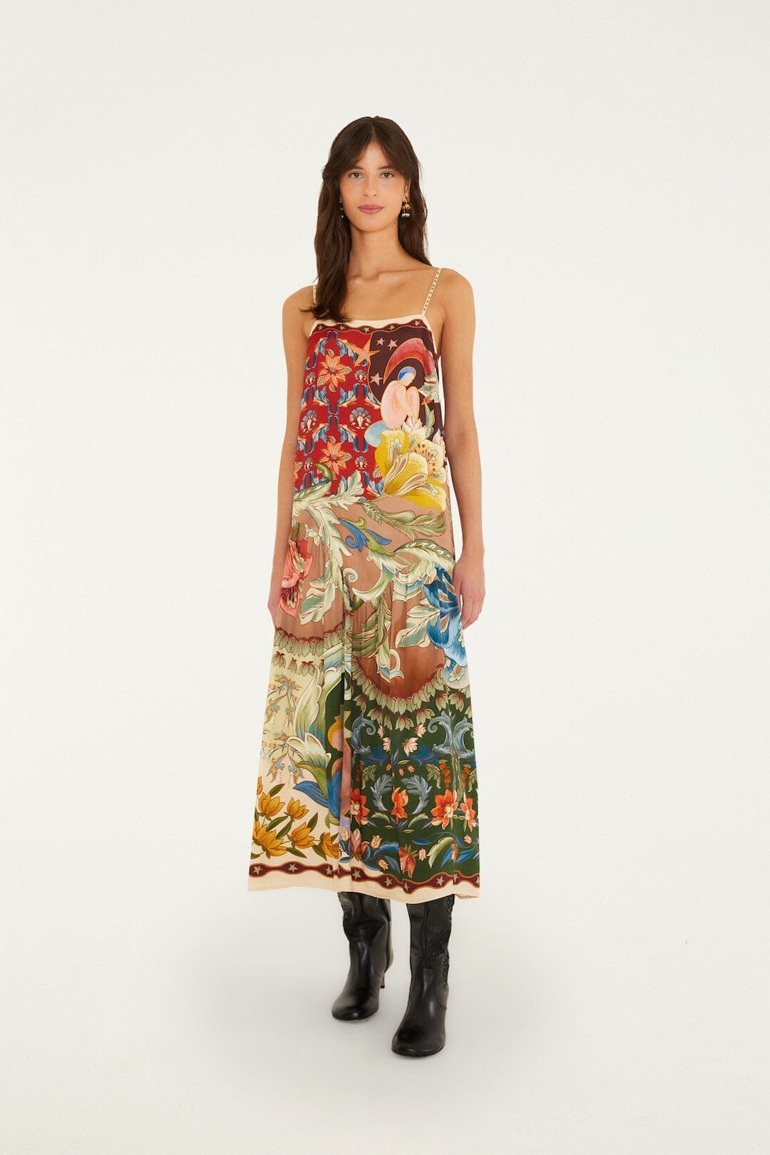 Lunar Boho Beaded Straps Maxi Dress
