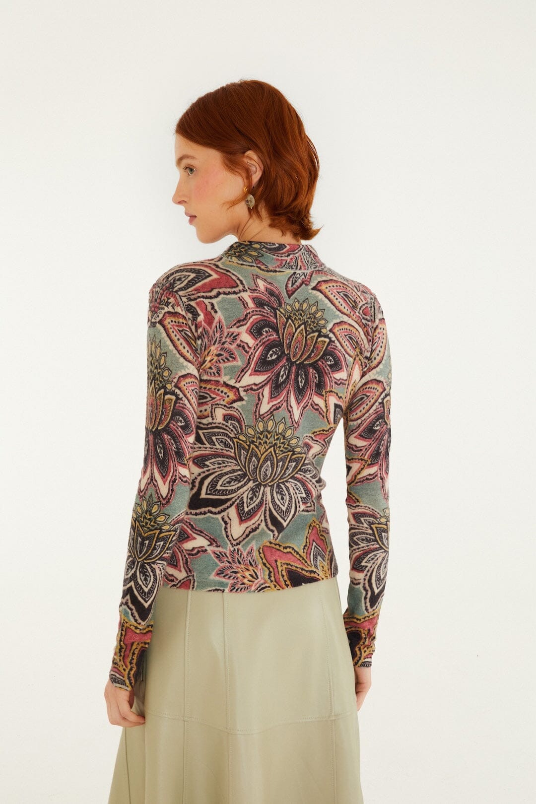 Tapestry Flower Knit Top