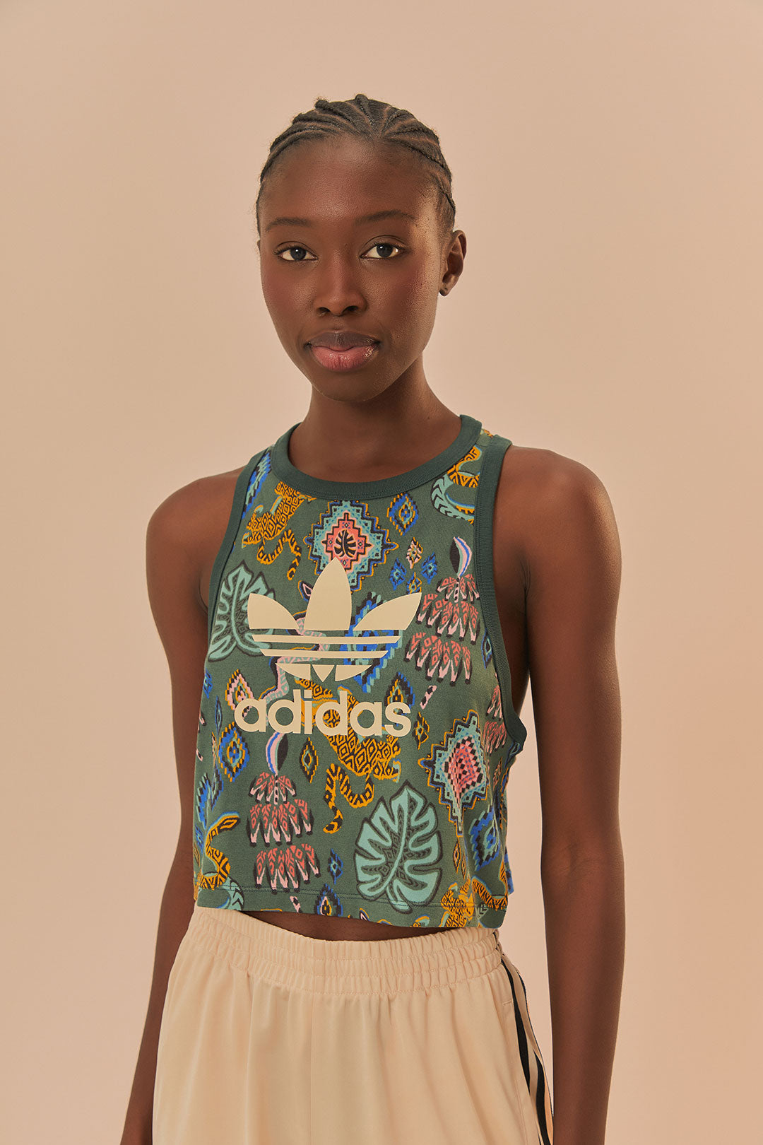 Green Adidas Farm Rio Crop Top