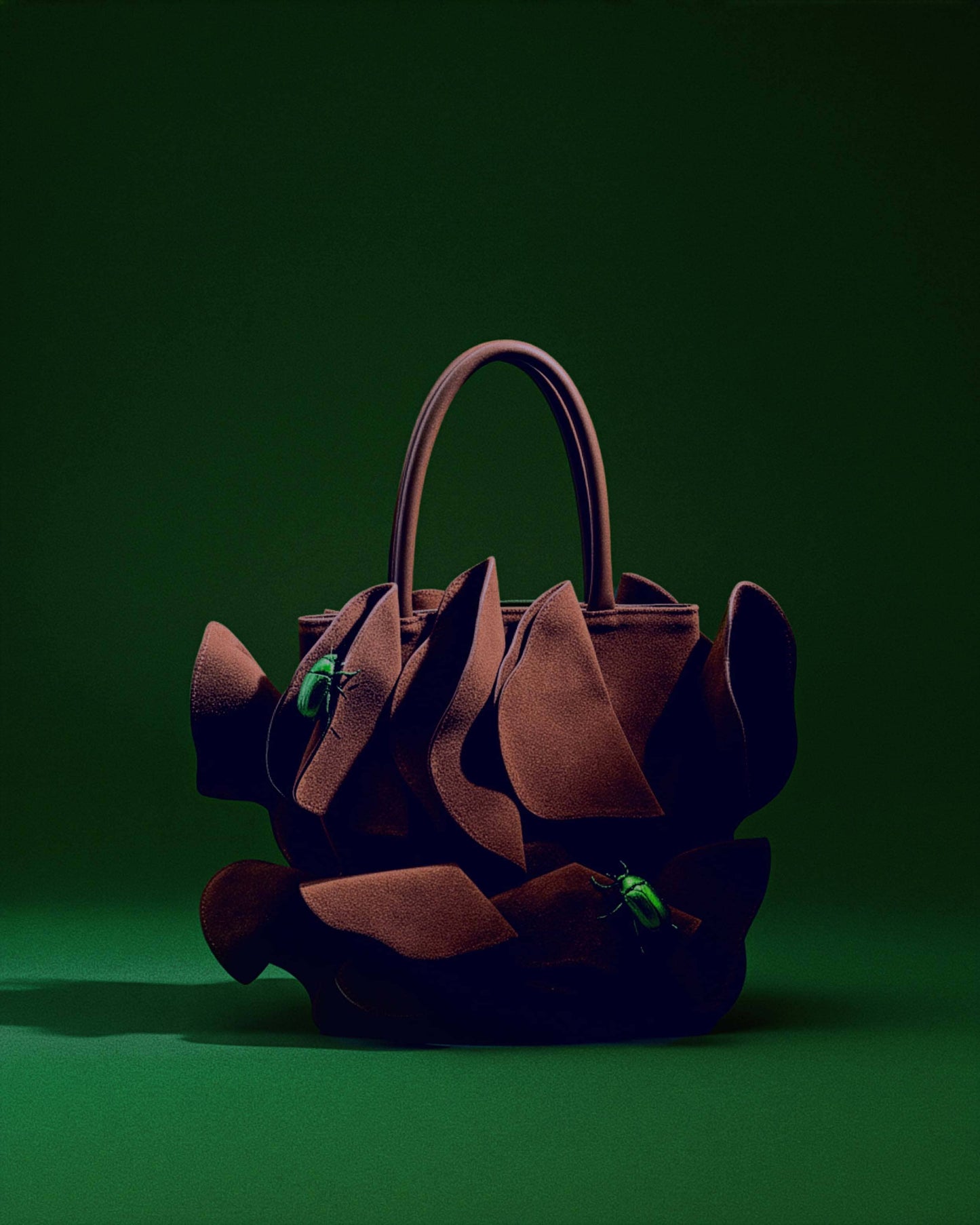 Brown Leather Flower Bag