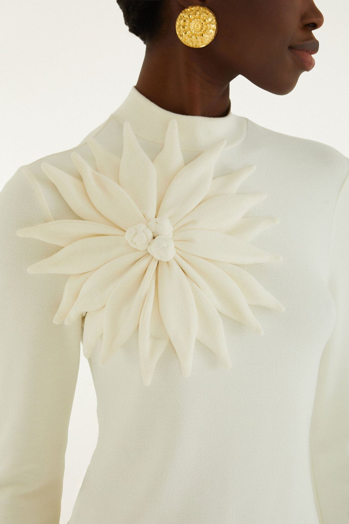 3d Flower Long Sleeve Blouse