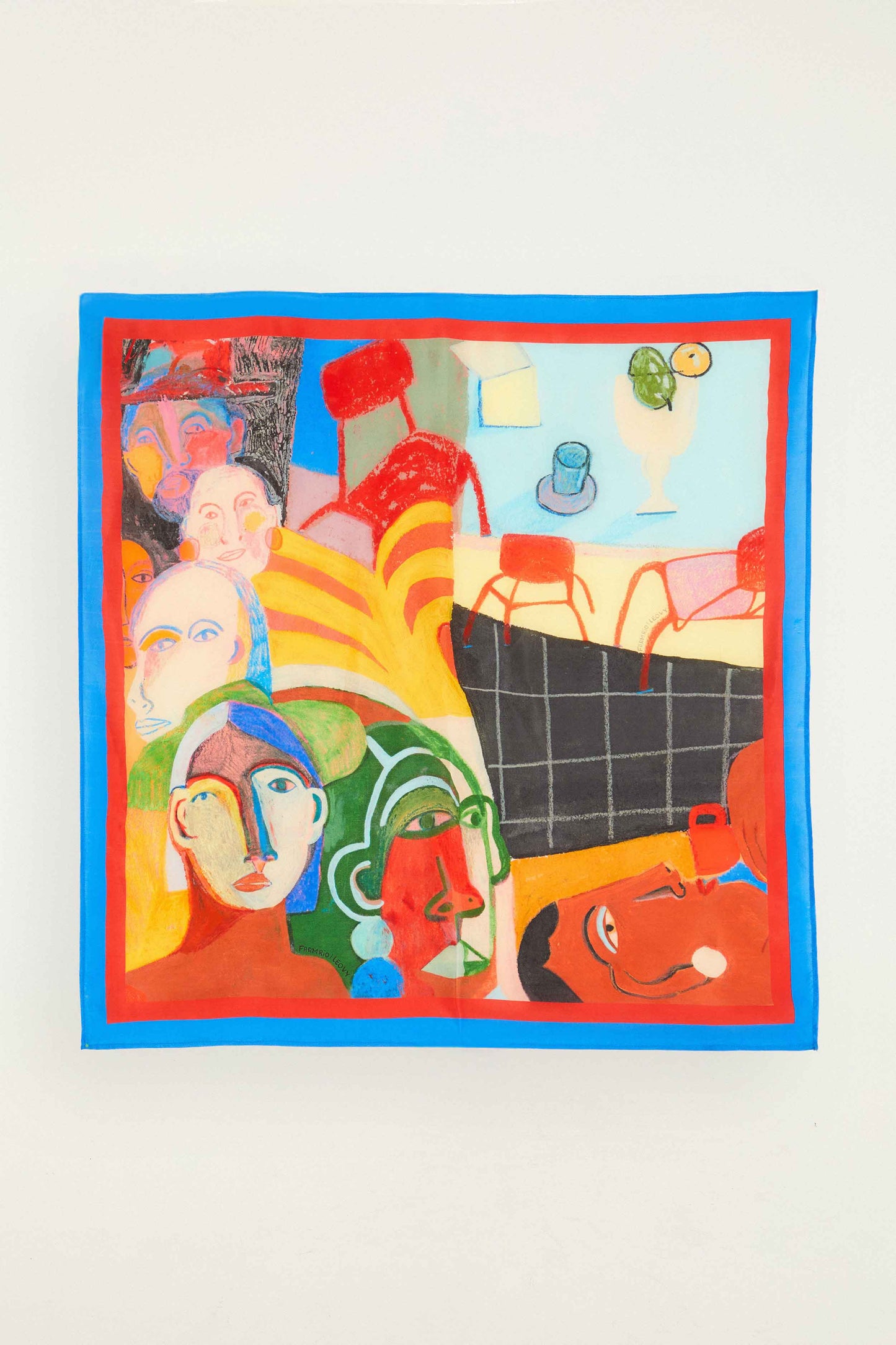 FARM Rio model wearing the A Popular Cafe Scarf