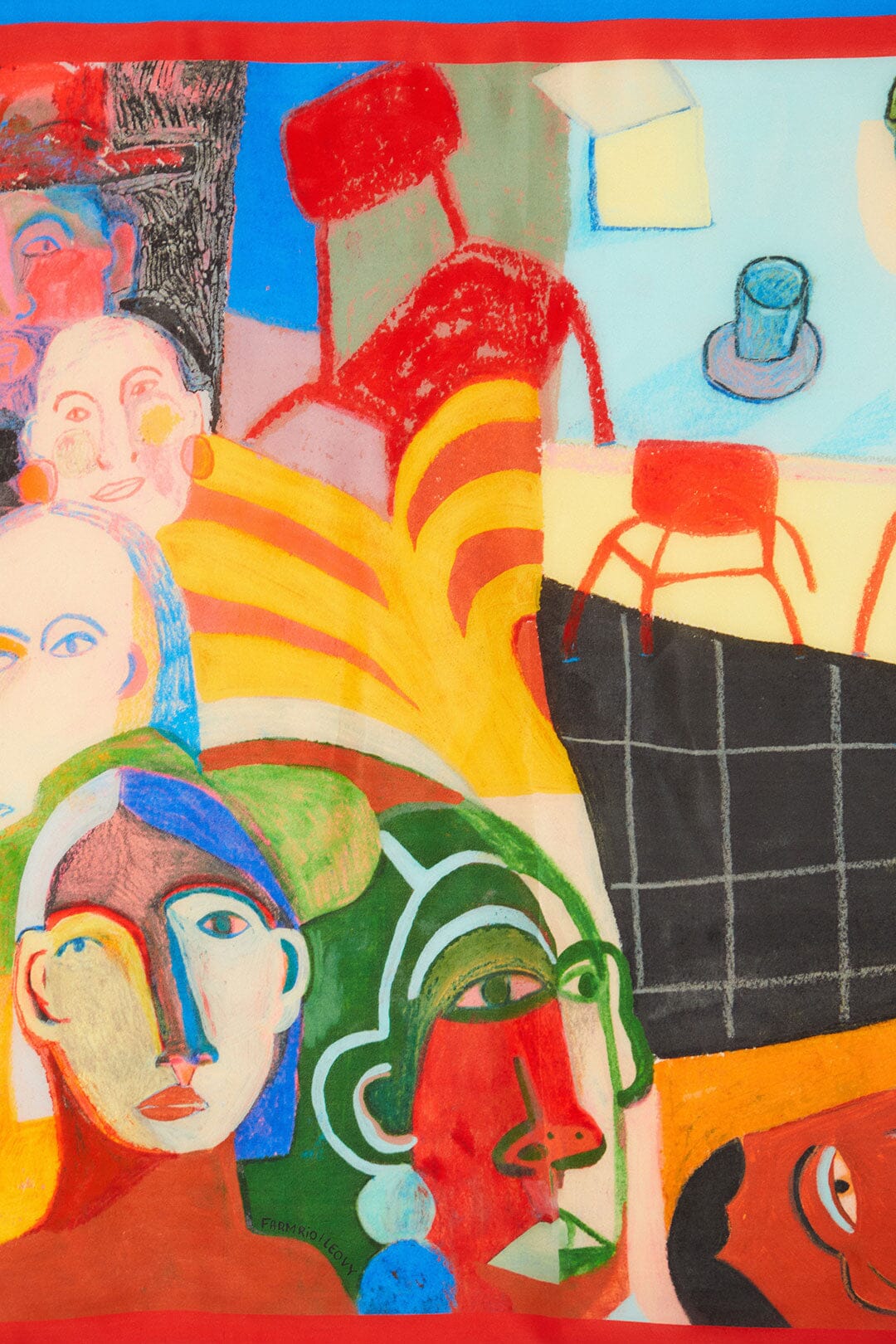 FARM Rio model wearing the A Popular Cafe Scarf