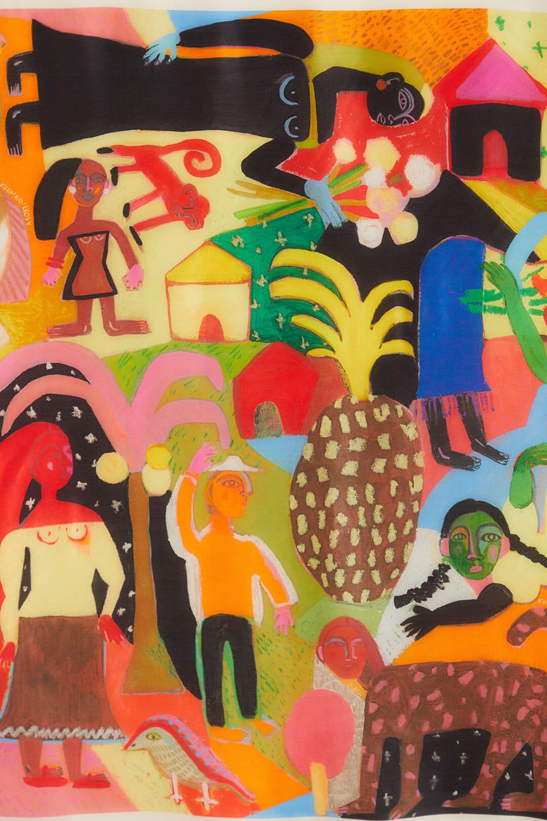 FARM Rio model wearing the Ana Leovy Farm Rio Scarf