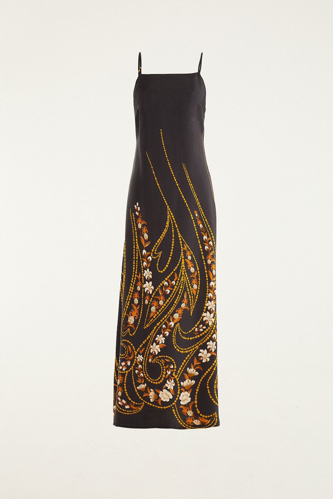 FARM Rio model wearing the Black Garden Lenzing� Ecovero� Viscose Slip Midi Dress