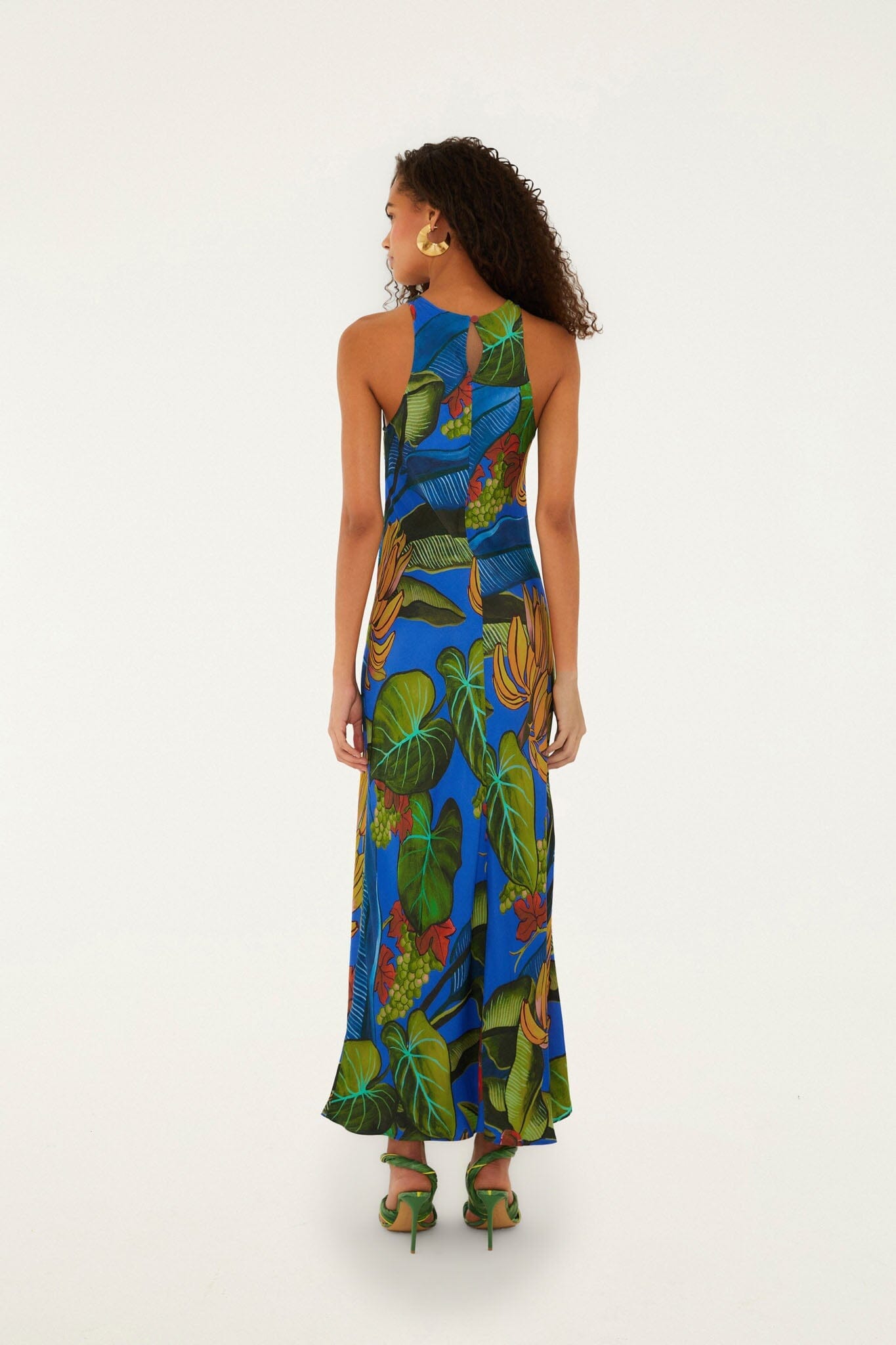 Blue Banana Grapes Sleeveless Lenzing Ecovero Maxi Dress