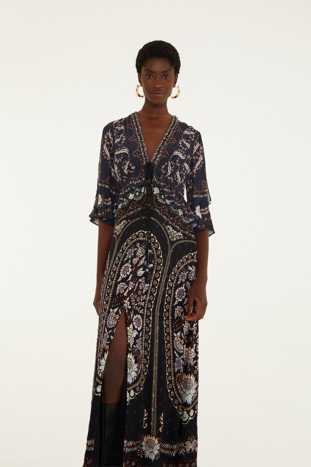 Daniela Short Sleeve Ruffled Maxi Dress