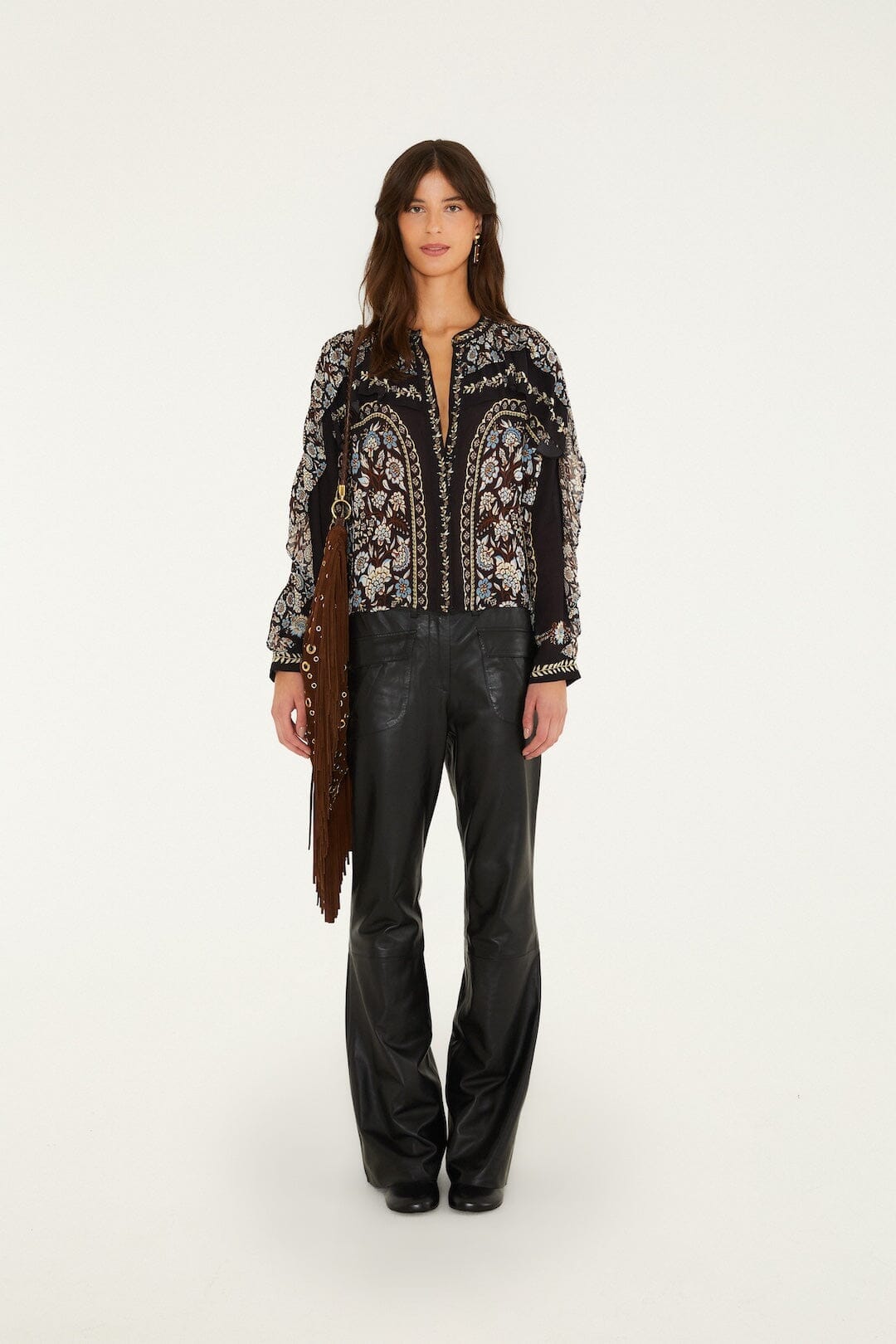 Daniela Long Sleeve Ruffled Blouse