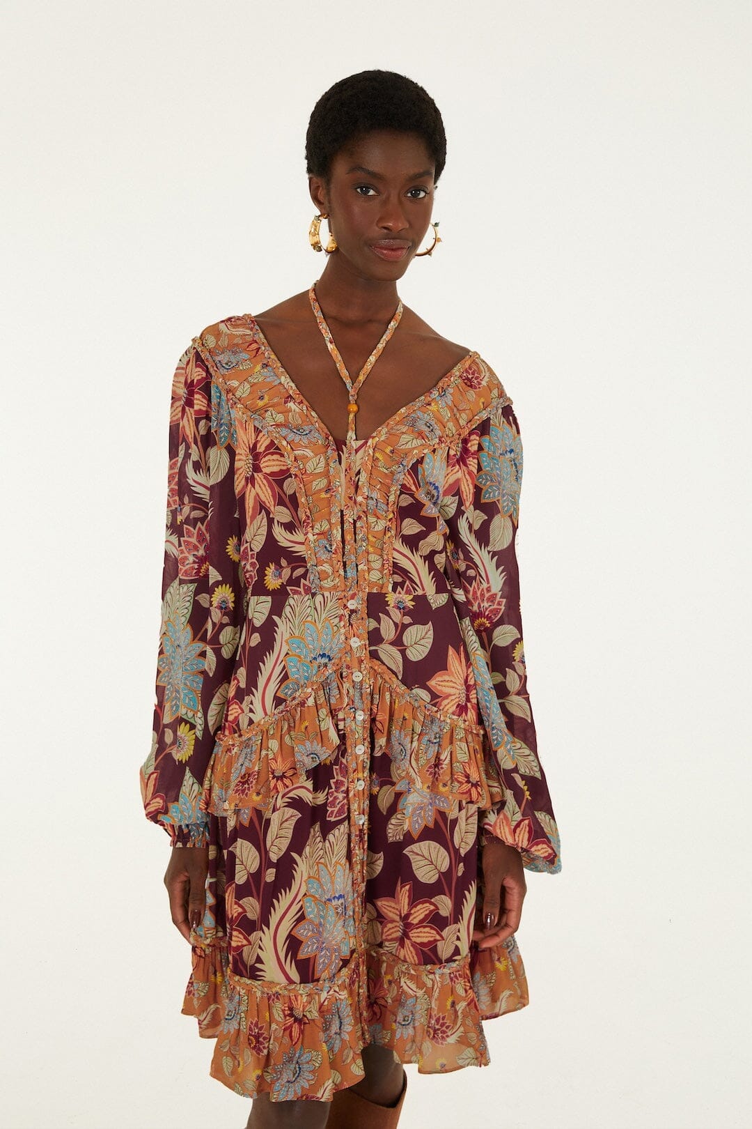 Delhi Floral Mixed Mini Dress