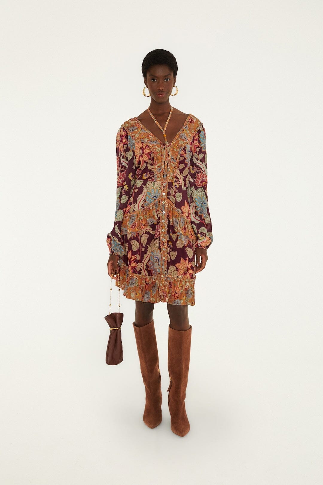 Delhi Floral Mixed Mini Dress