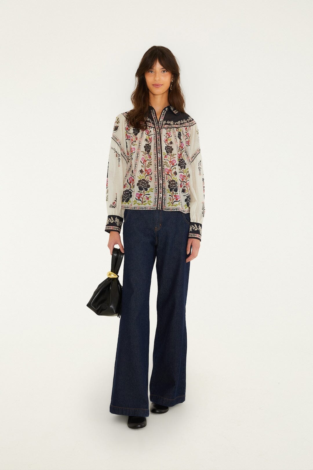 FARM Rio model wearing the Delicate Floral Blouse
