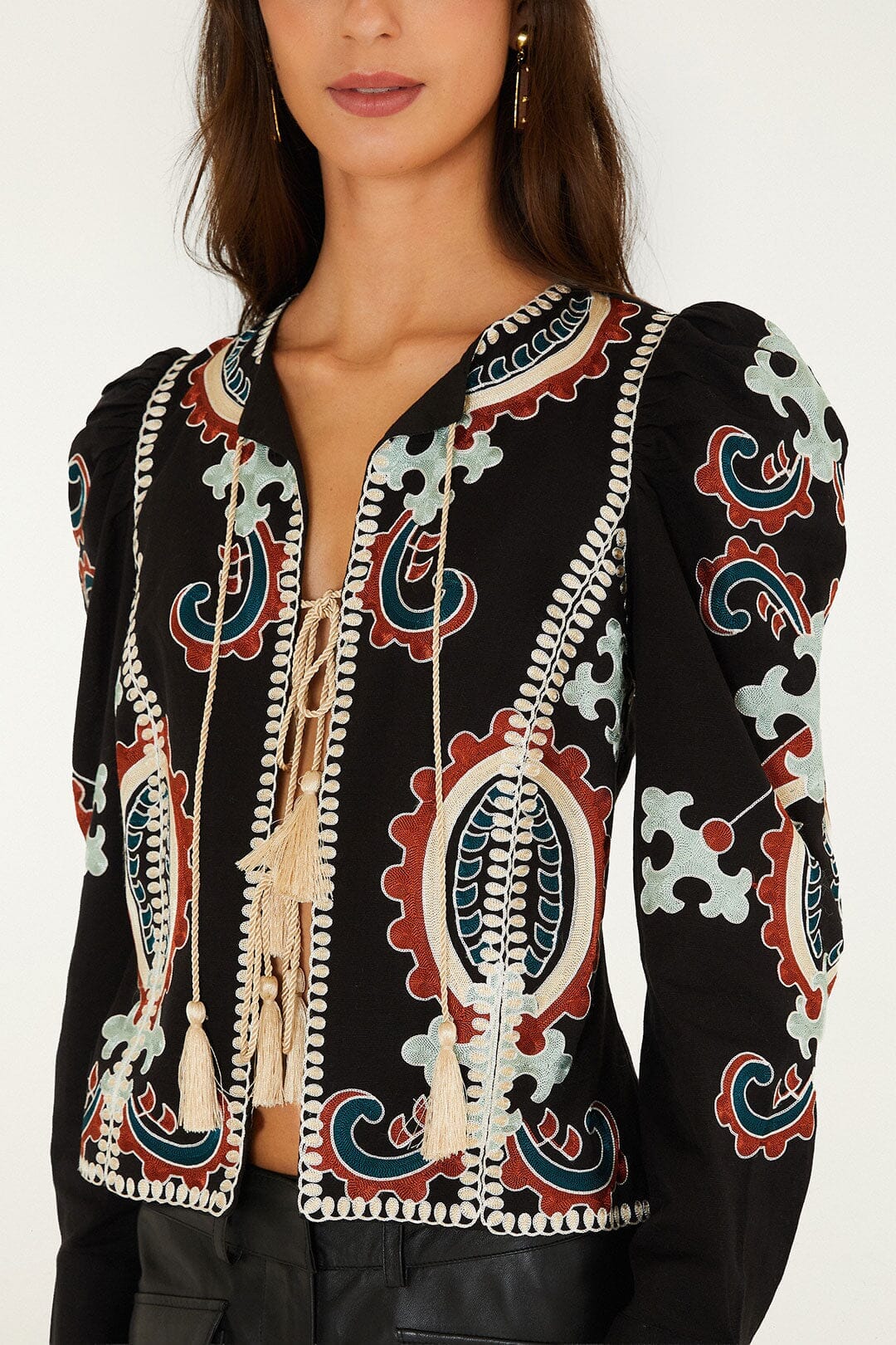 Fantasy Embroidered Long Sleeve Blouse