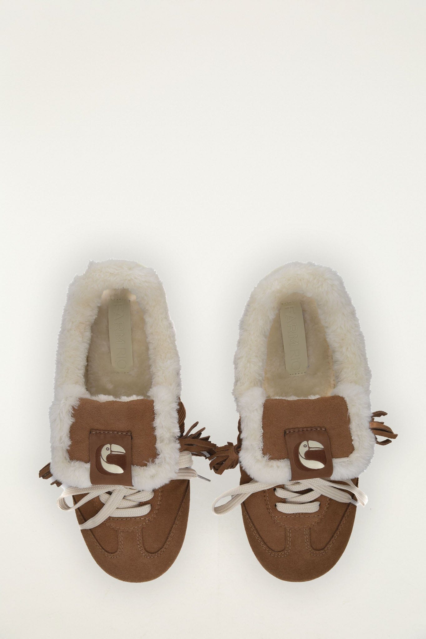 FARM Rio model wearing the Farm Shearling Sneakerina
