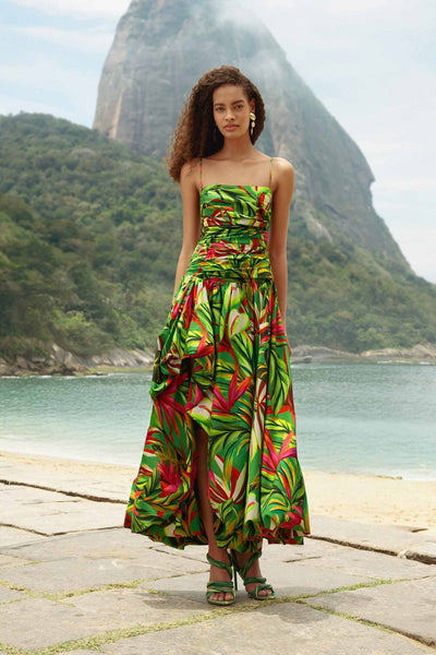 slim fit dress slacks White Summer Garden Maxi Dress  FARM Rio