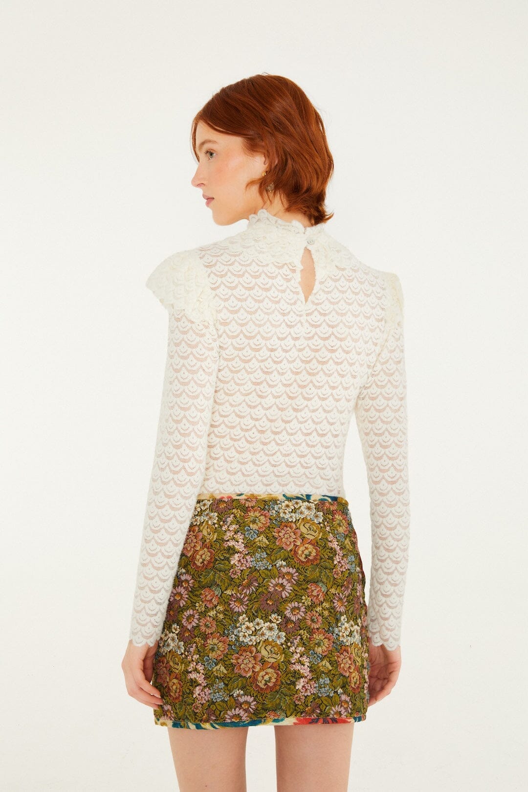 Jacquard Arabesque Matelasse Mini Double Face Skirt