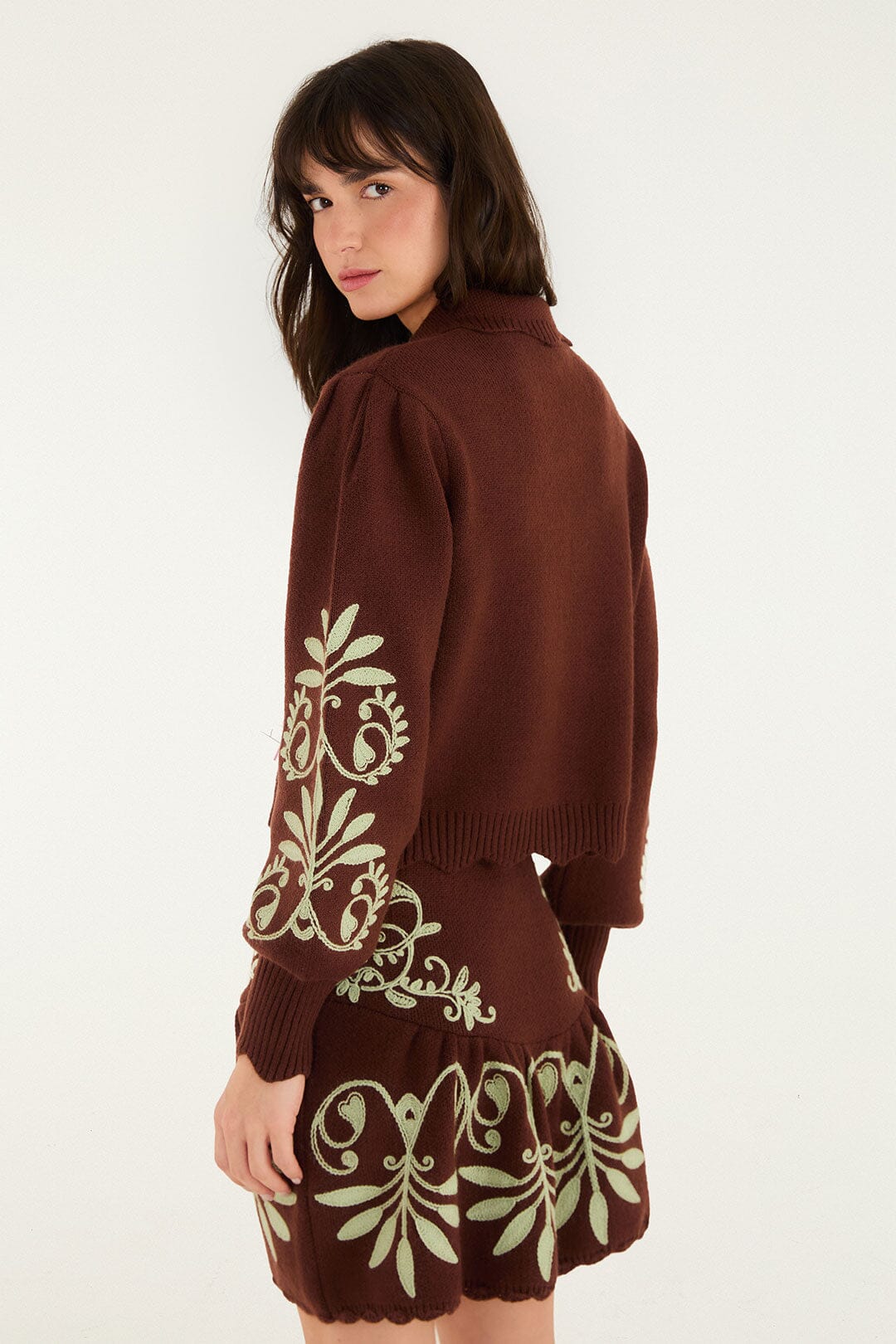 FARM Rio model wearing the Knit Blouse