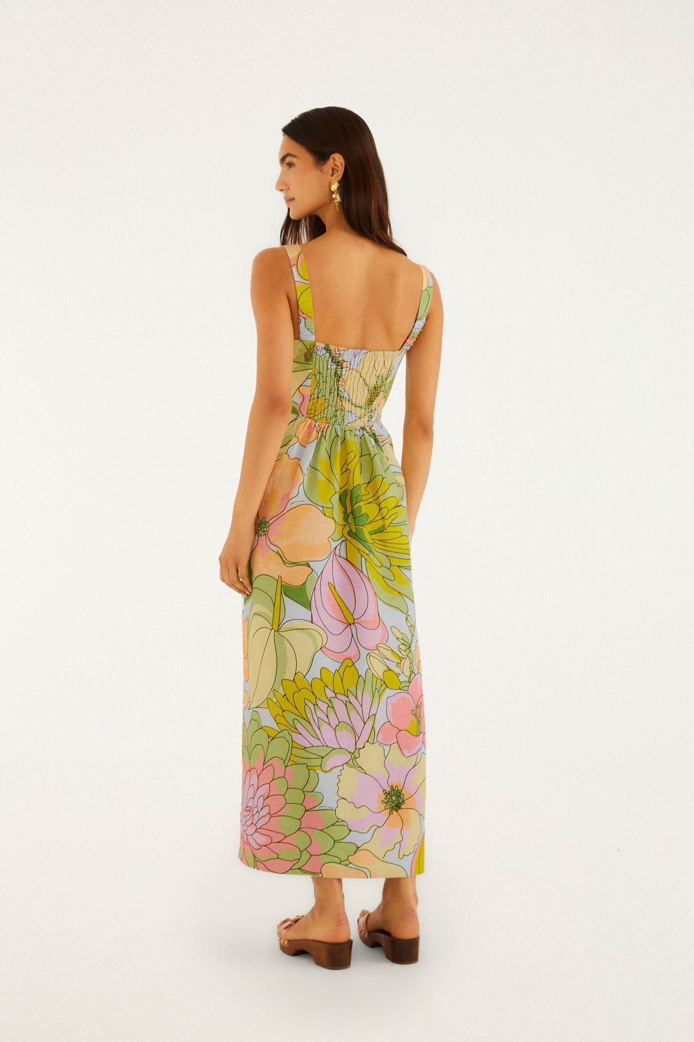 Light Blue Spring Affair Euroflax Premium Linen Maxi Dress