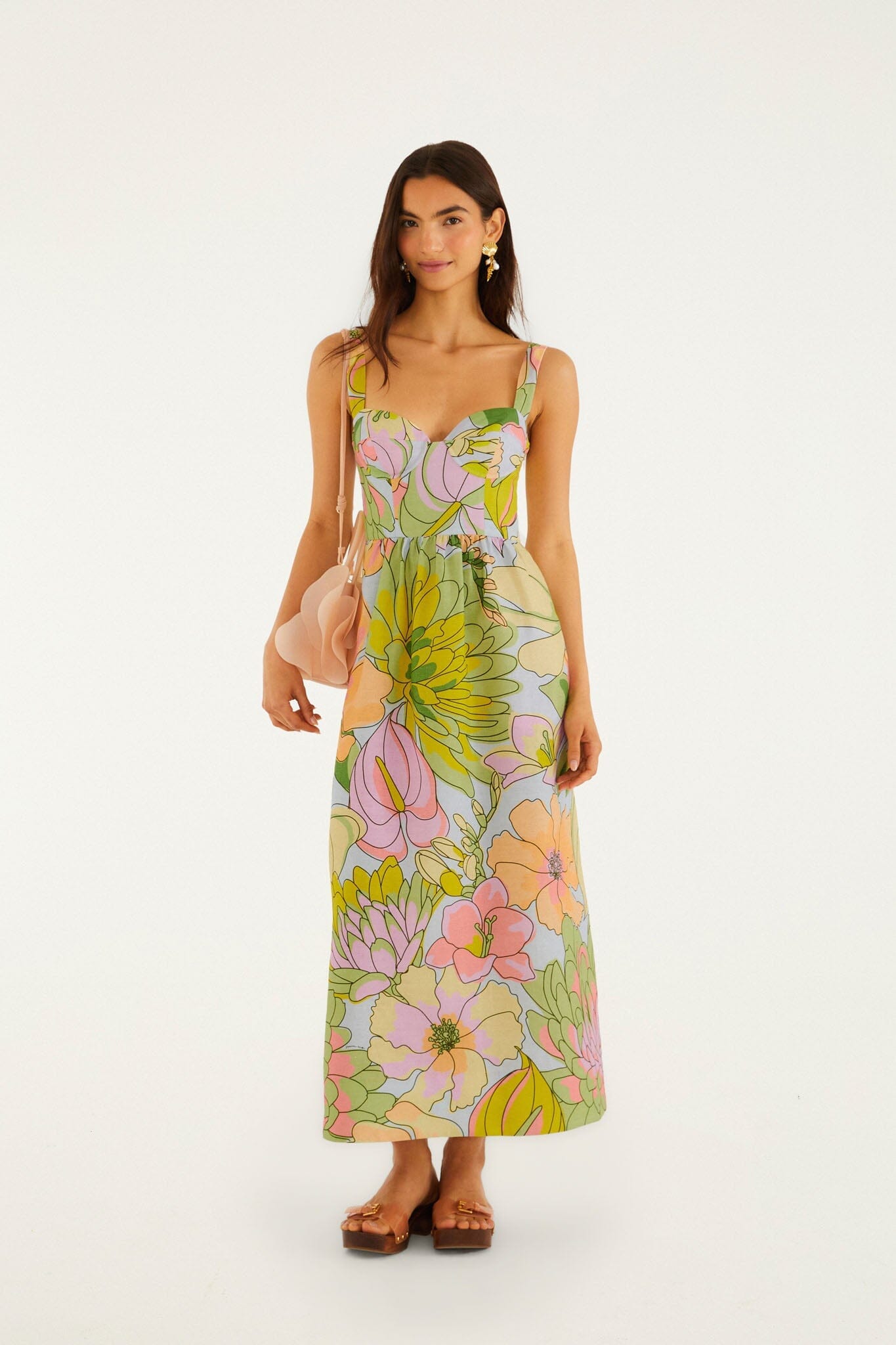 Light Blue Spring Affair Euroflax Premium Linen Maxi Dress