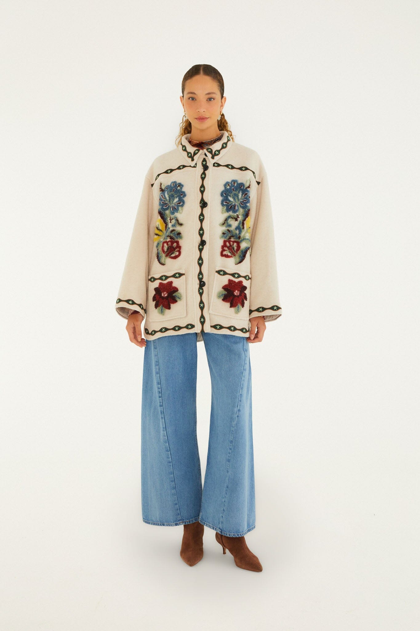 FARM Rio model wearing the Light Denim Pants