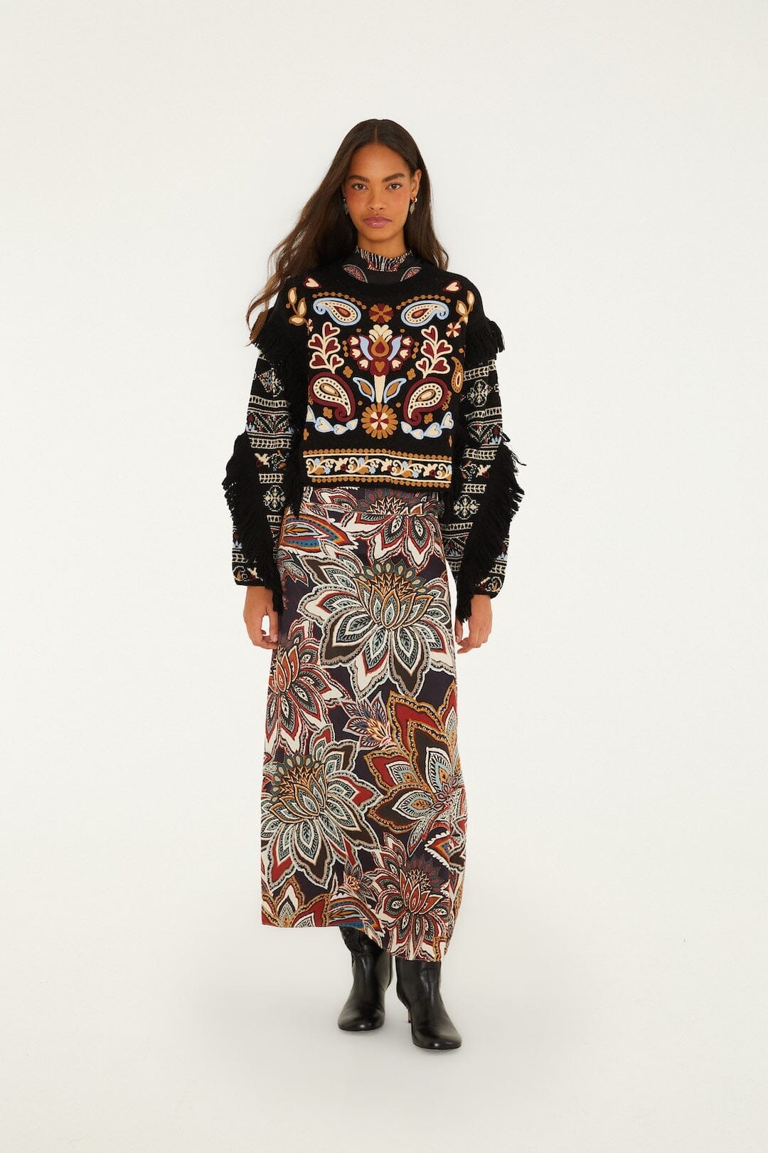 Love Paisley Cornelli Fringe Knit Sweater
