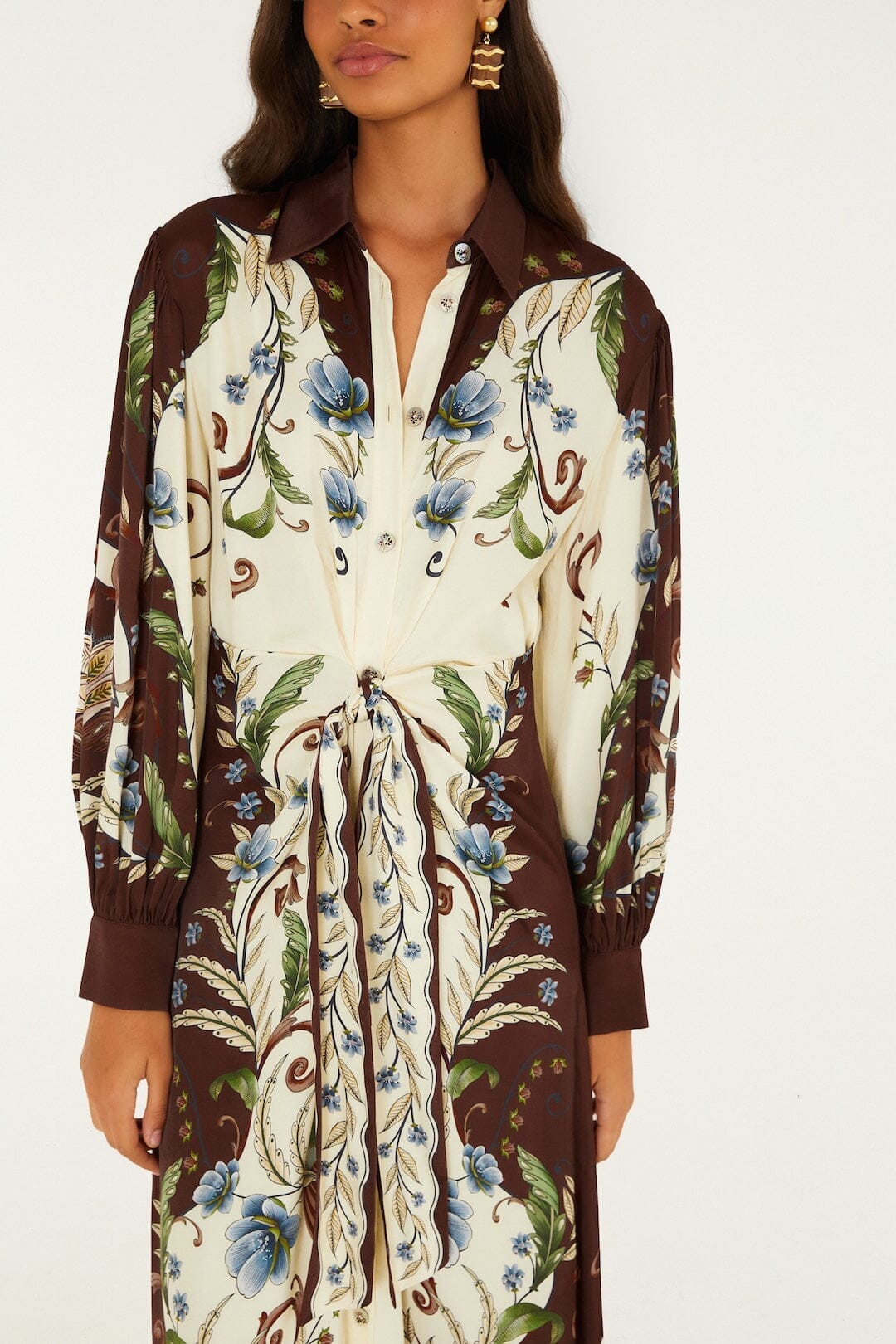 Millena Collared Buttoned Midi Dress