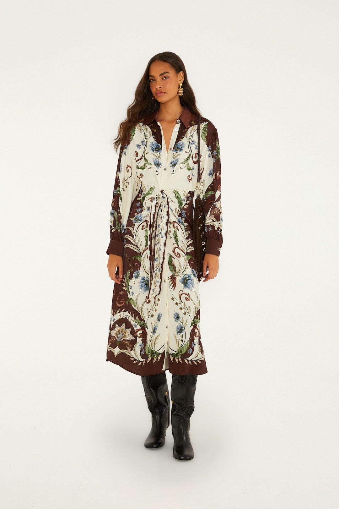 Millena Collared Buttoned Midi Dress