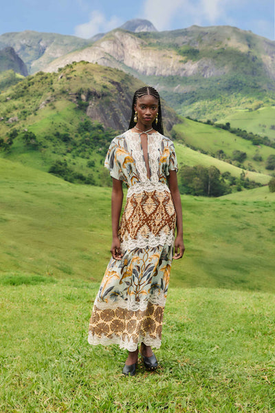 Mixed Snake Garden Maxi Dress