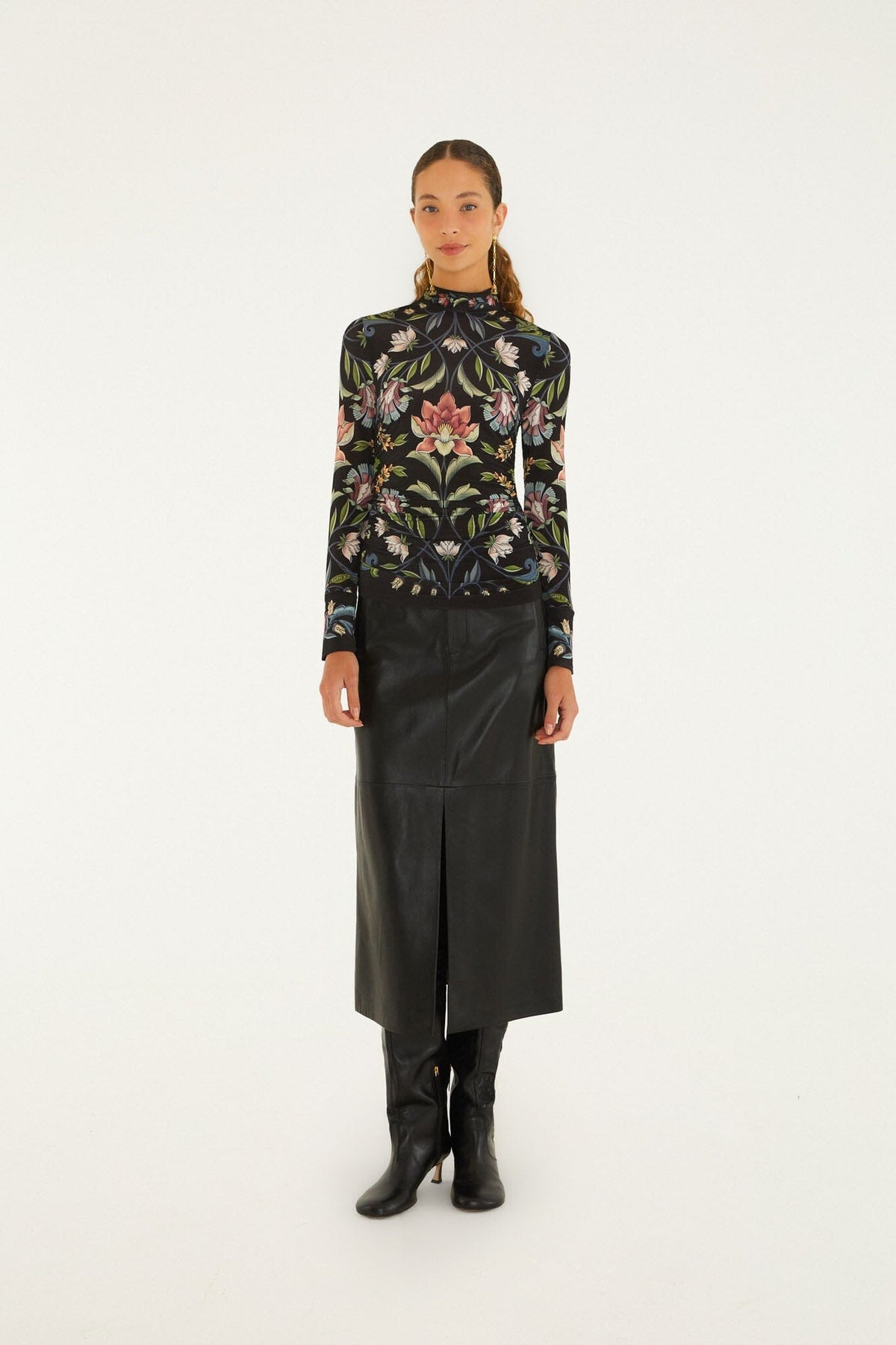 Natalia Long Sleeve Jersey Blouse