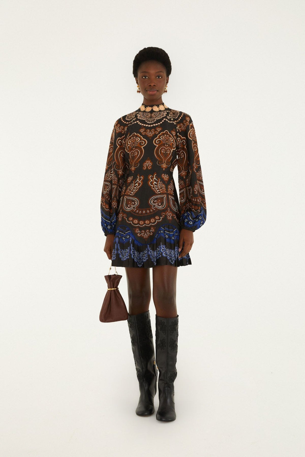 Nicole Ruffled Long Sleeve Mini Dress