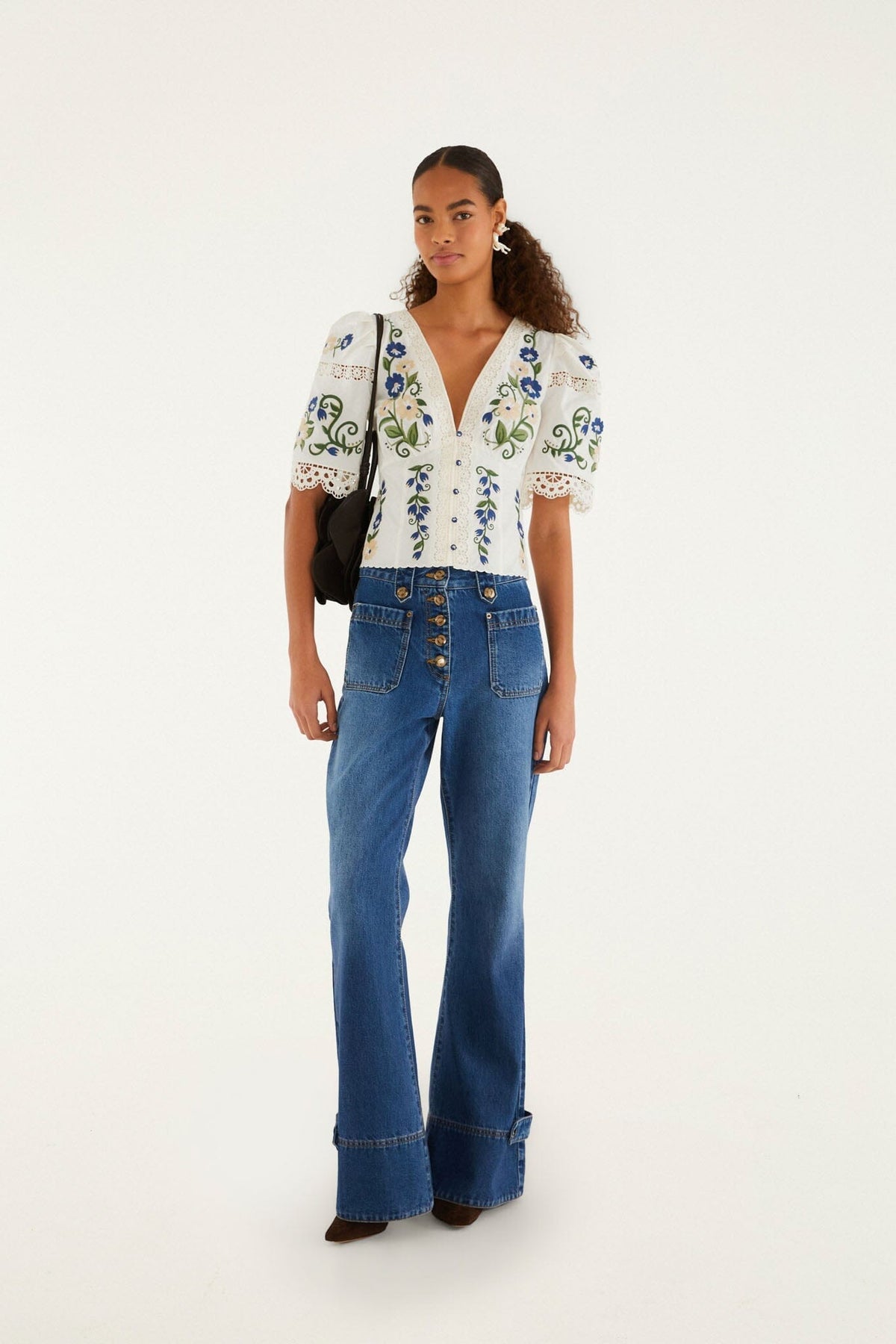 Off-White Countryside Land Embroidered Lace Blouse