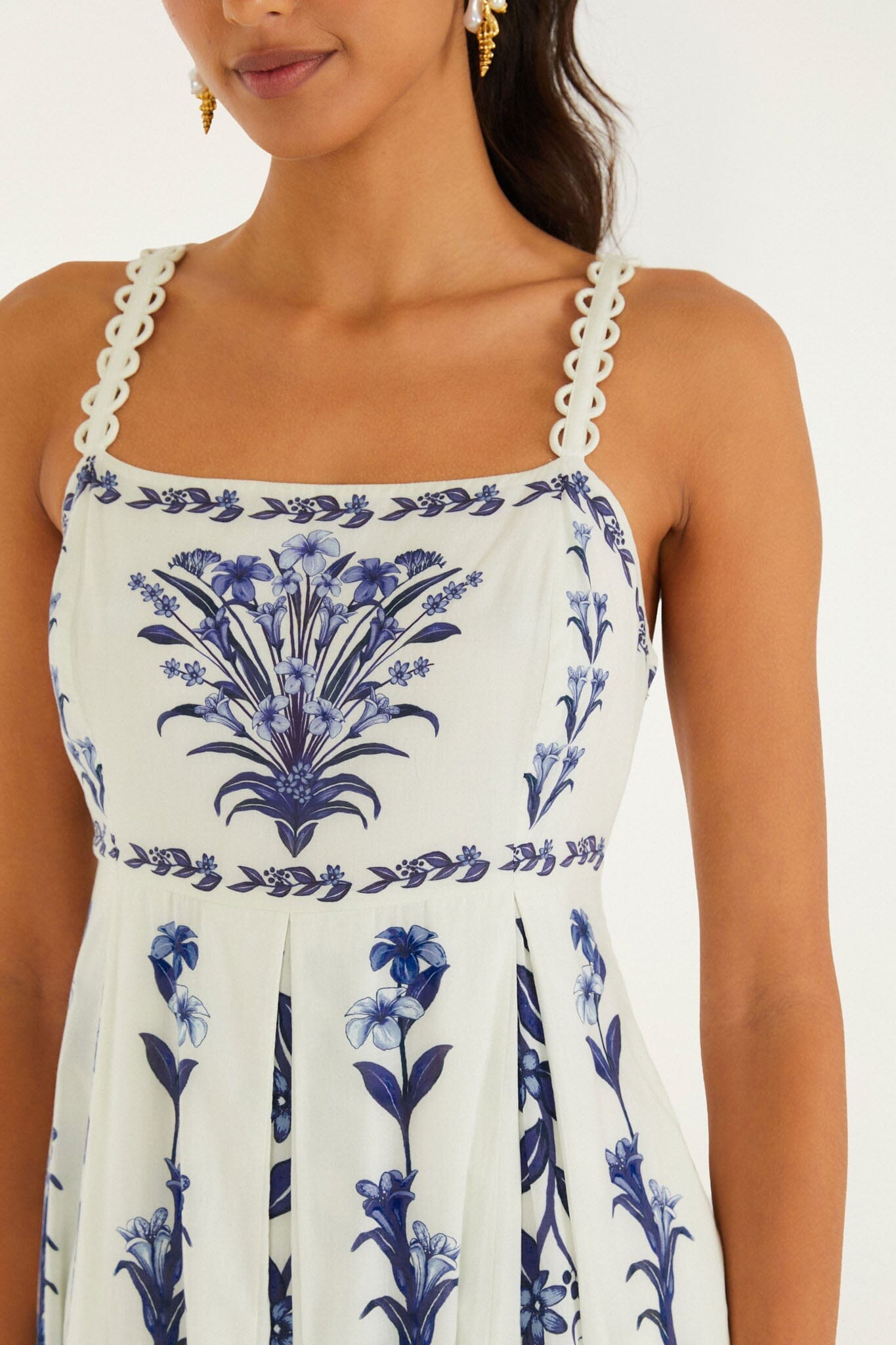 Off-White Flowers Arch Pleats Maxi Dress