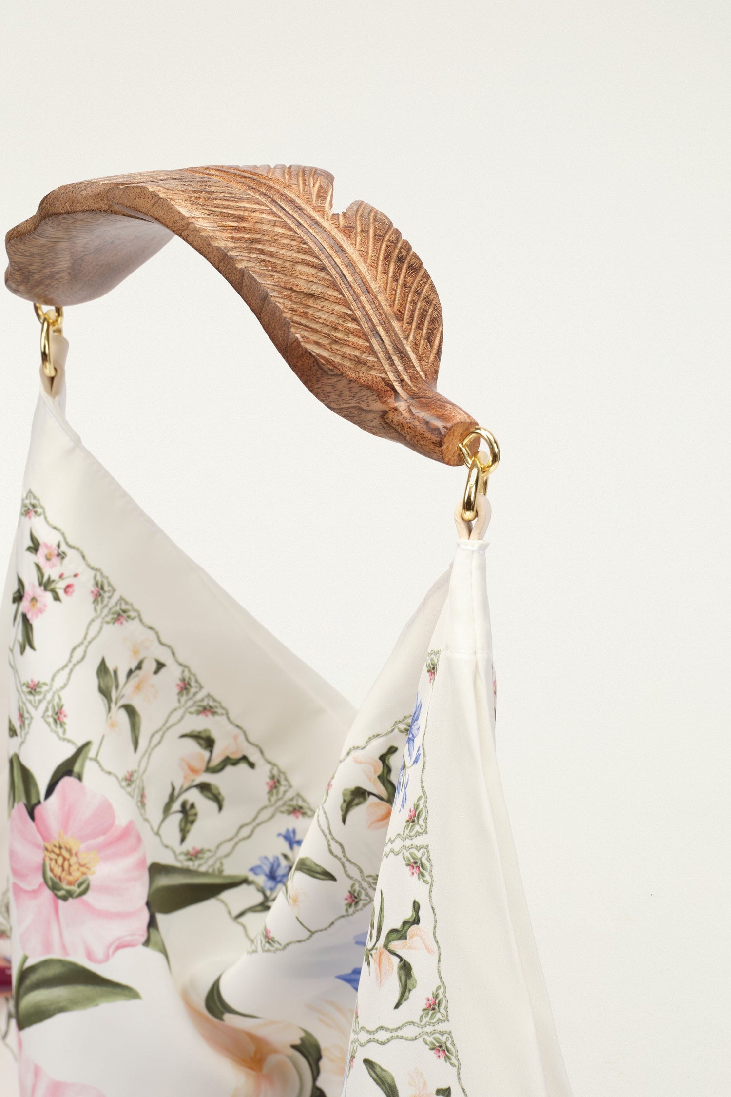 FARM Rio model wearing the Off-White Flowers Satin Small Scarf Bag