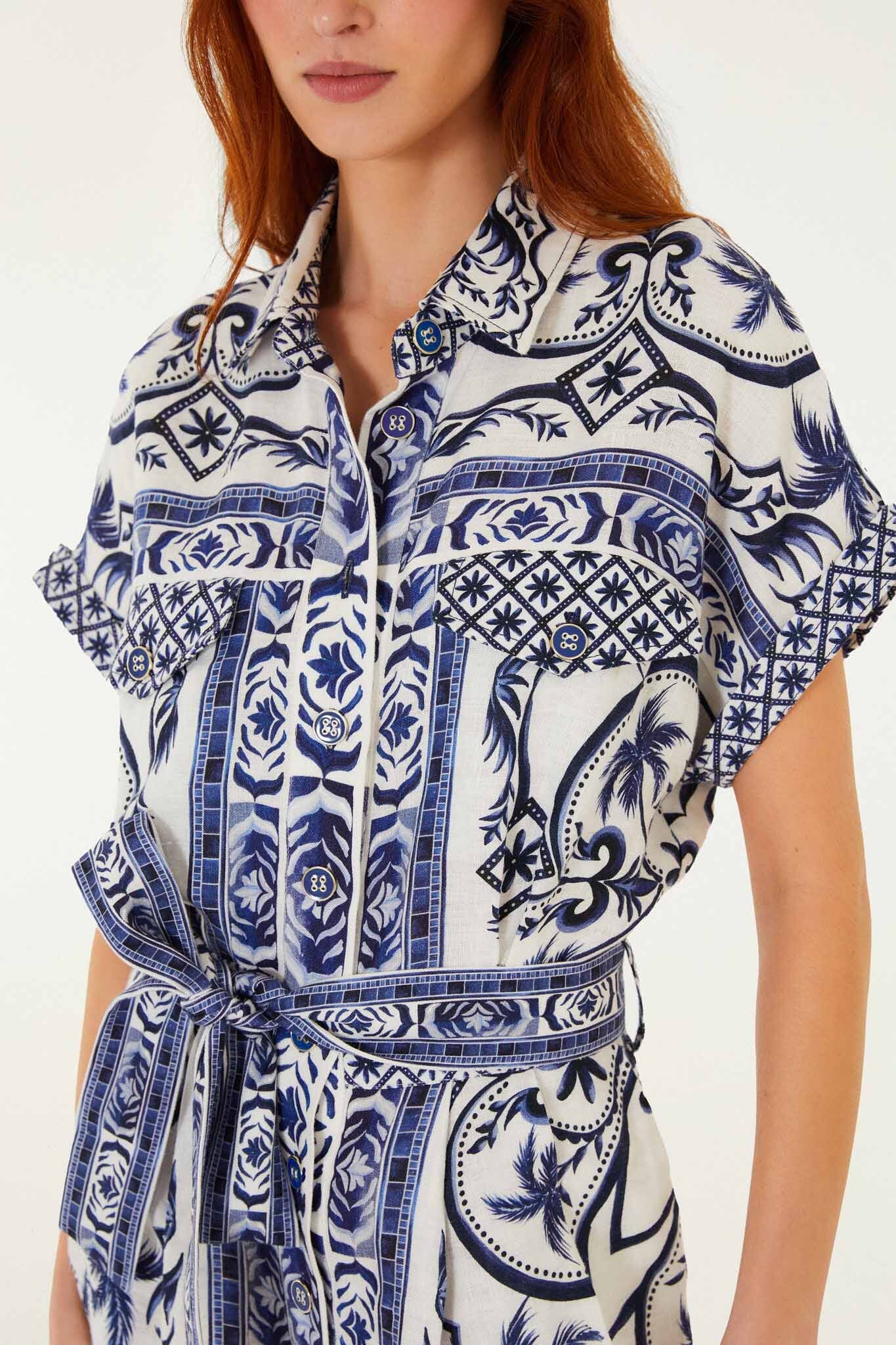 Off-White Wonderful City Belted Euroflax Premium Linen Romper