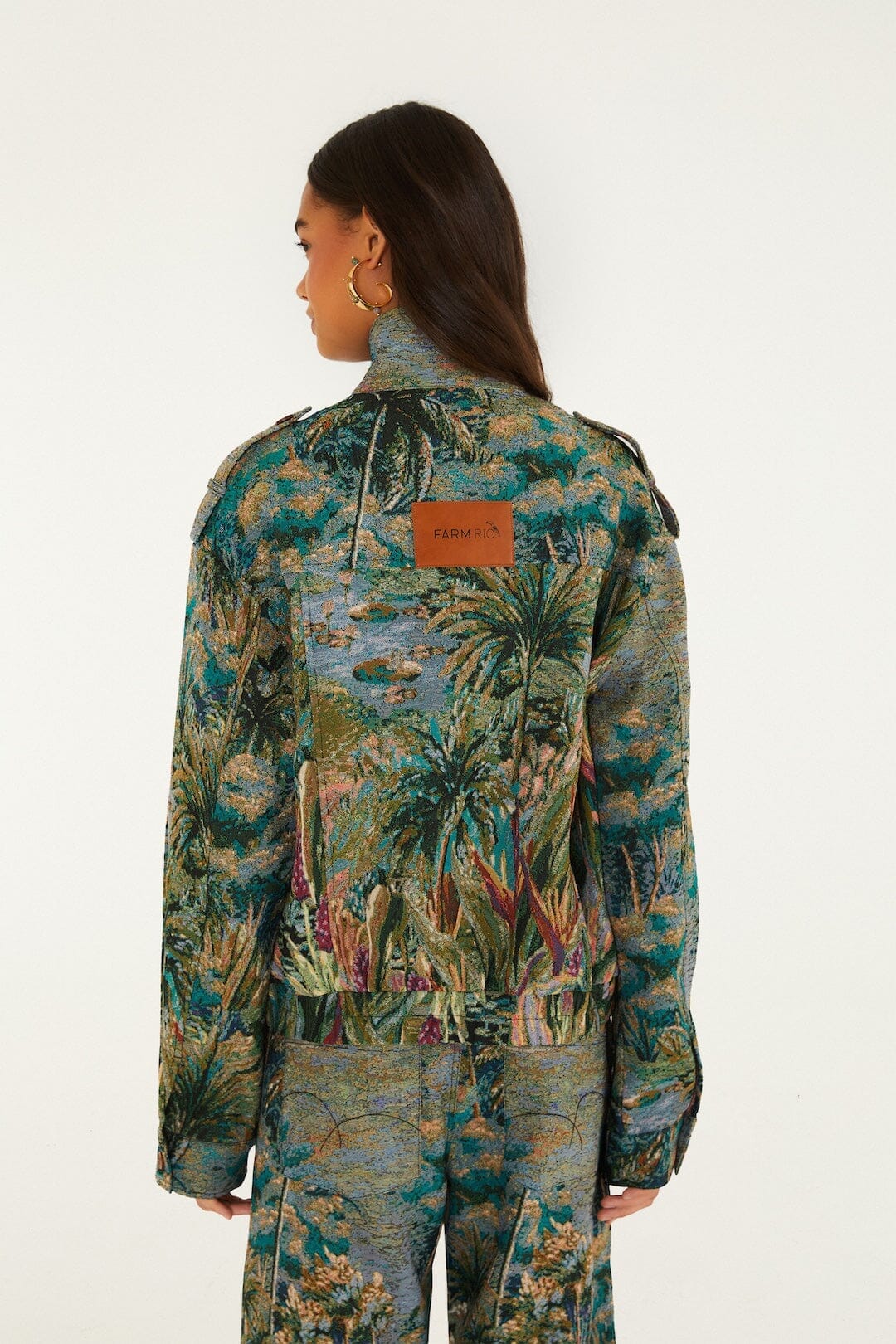 Petricor High Neck Jacquard Jacket