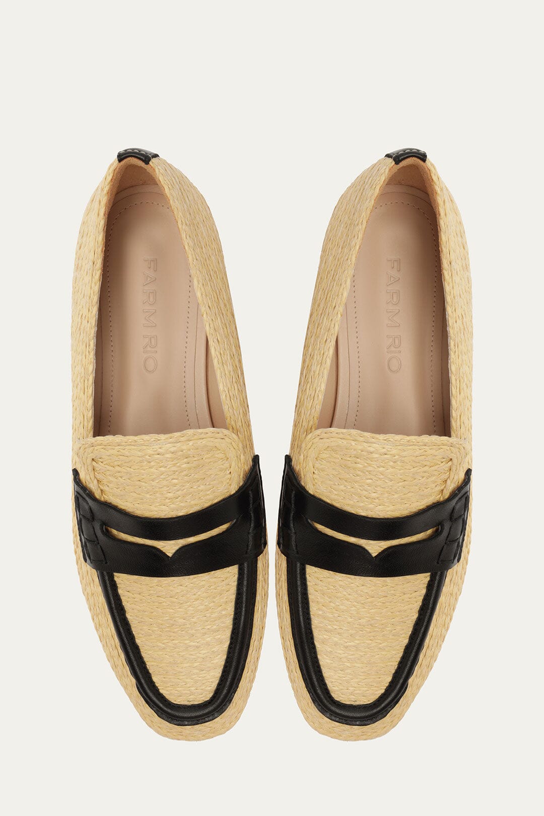 FARM Rio model wearing the Raffia Loafer