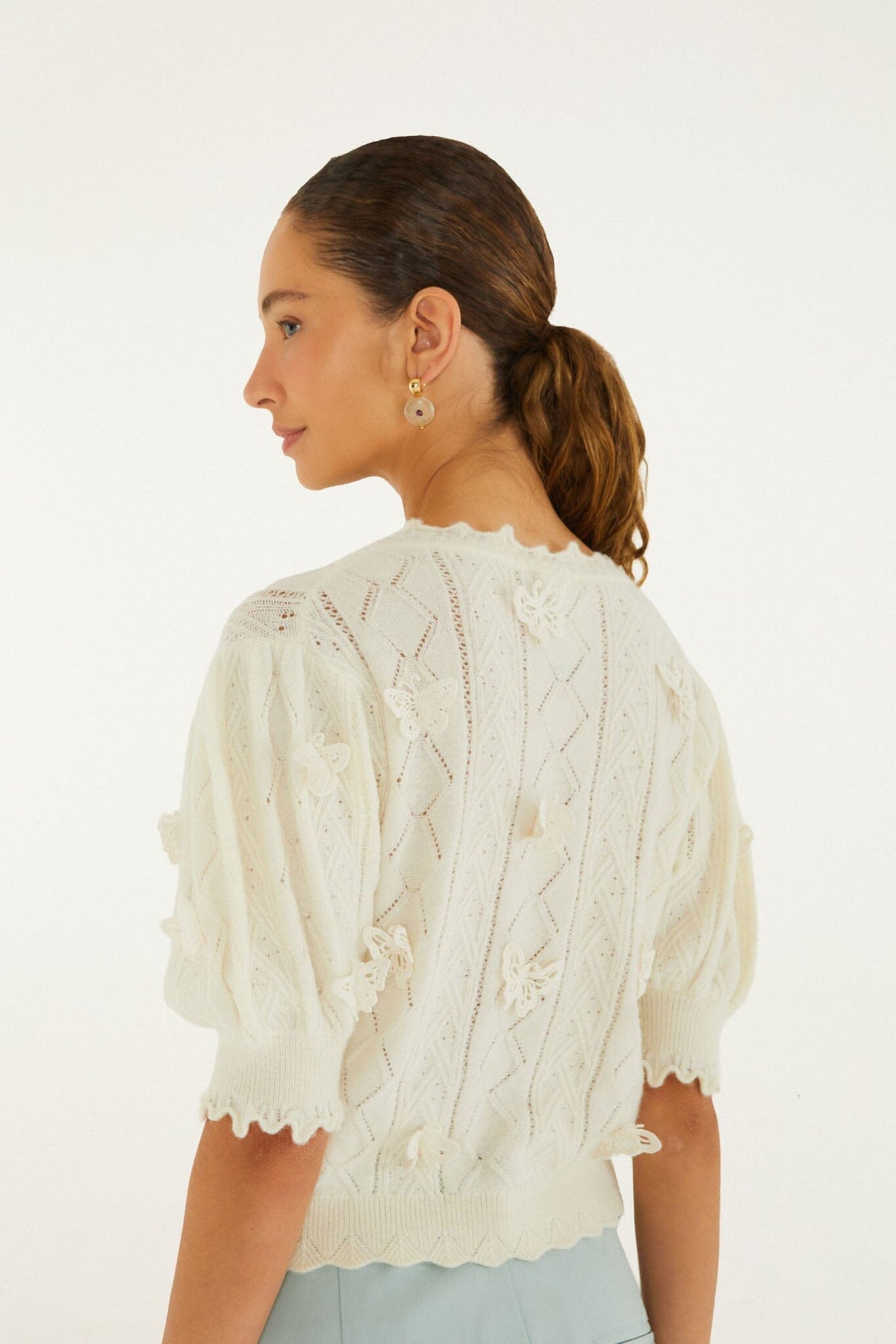 Richelieu 3D Butterflies Knit Top