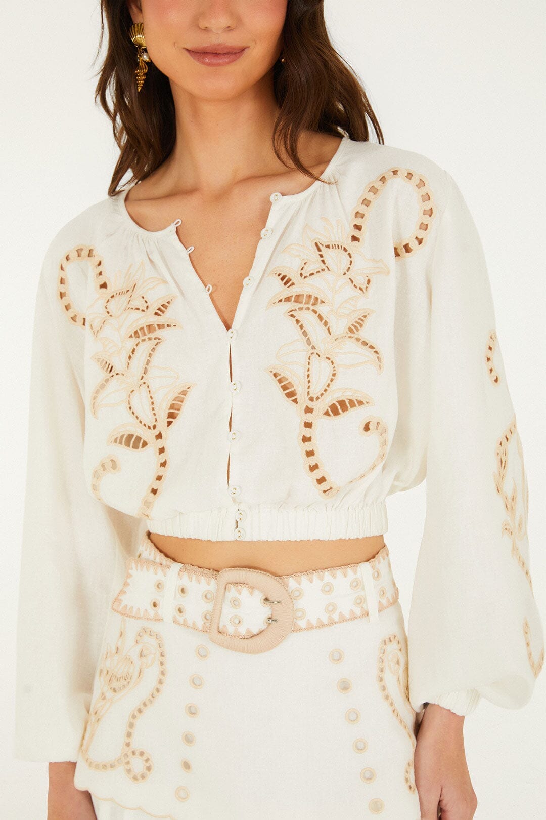 Richilieur Off-White Long Sleeve Blouse