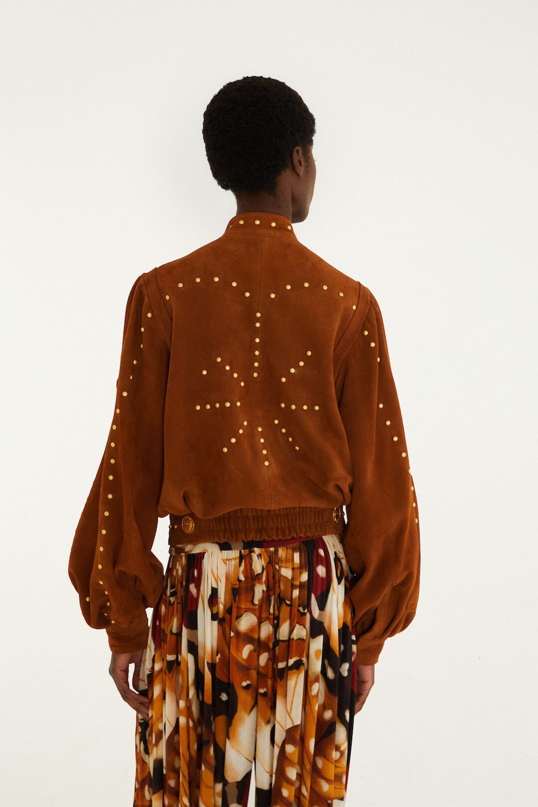 Riveted Buttoned Leather Jacket