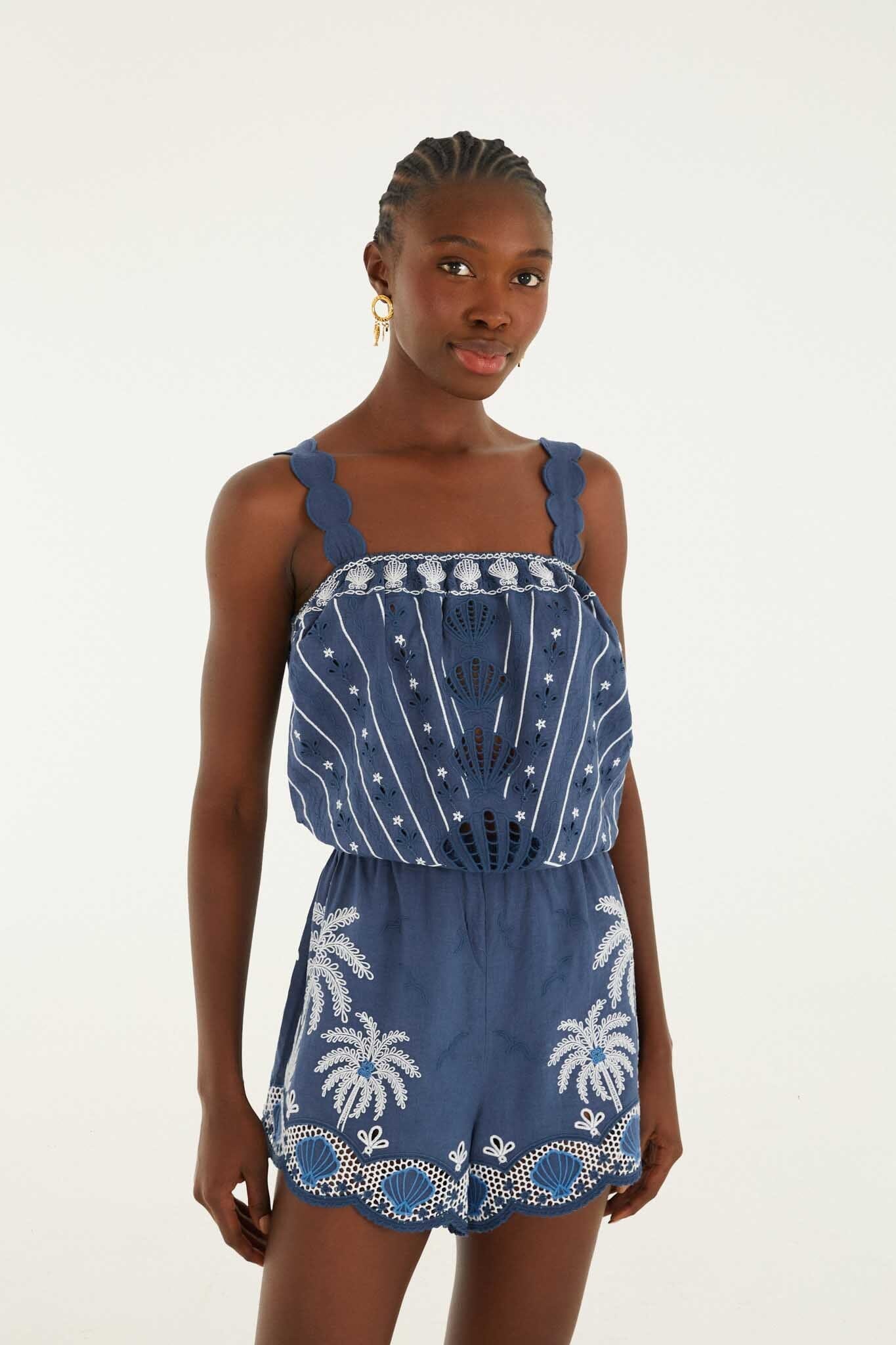 Romper With Embroidery