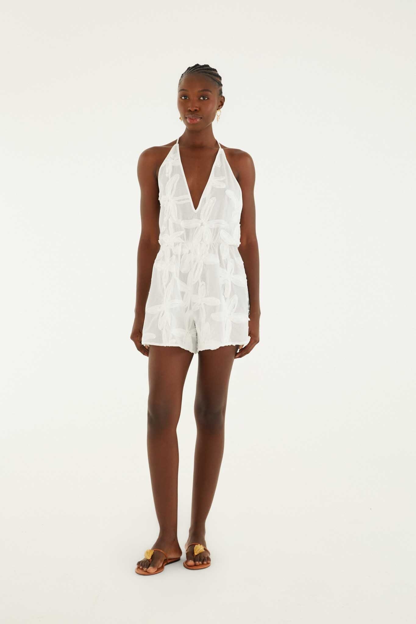 Romper With Neck Tie