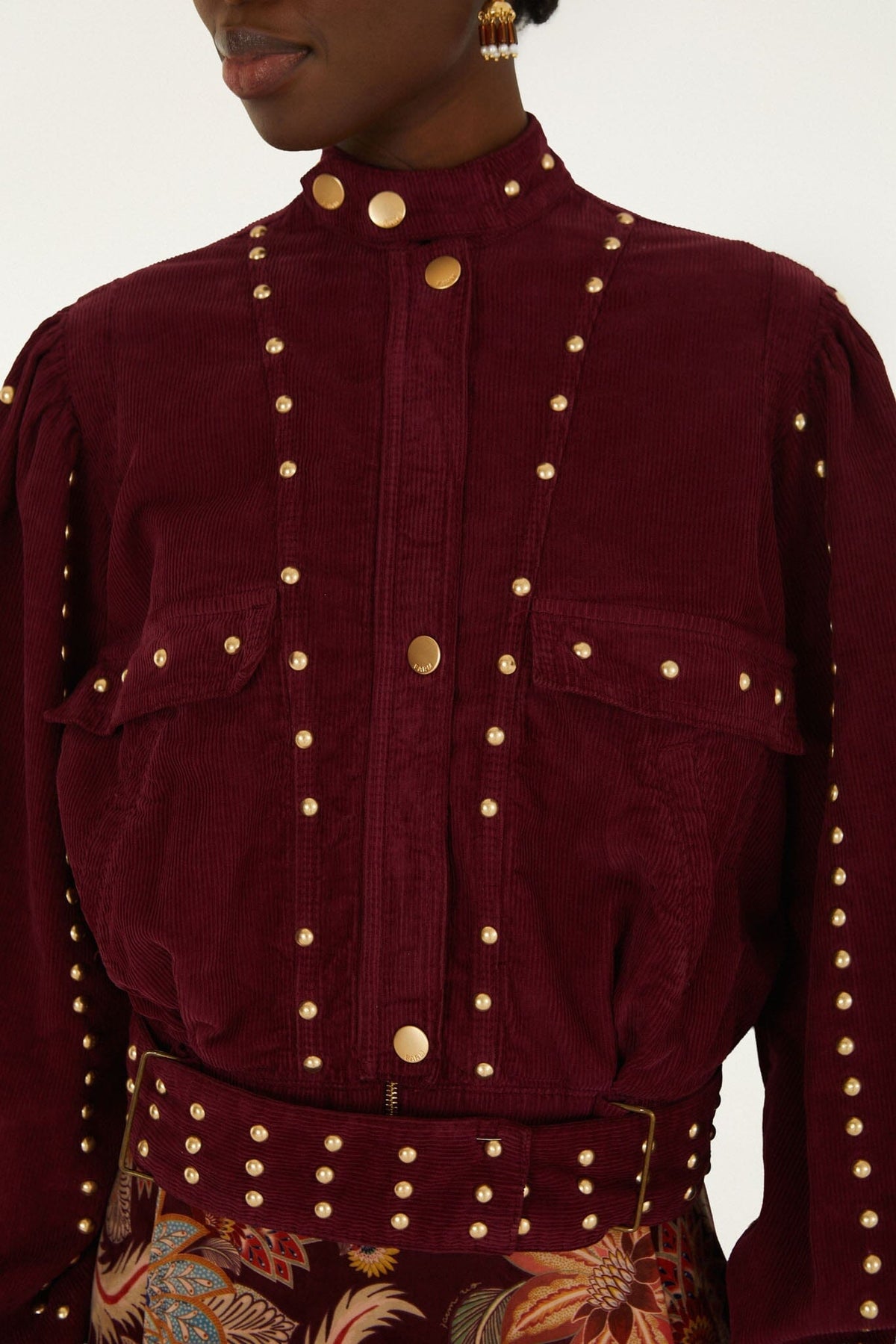 Studded Corduroy Velvet Jacket